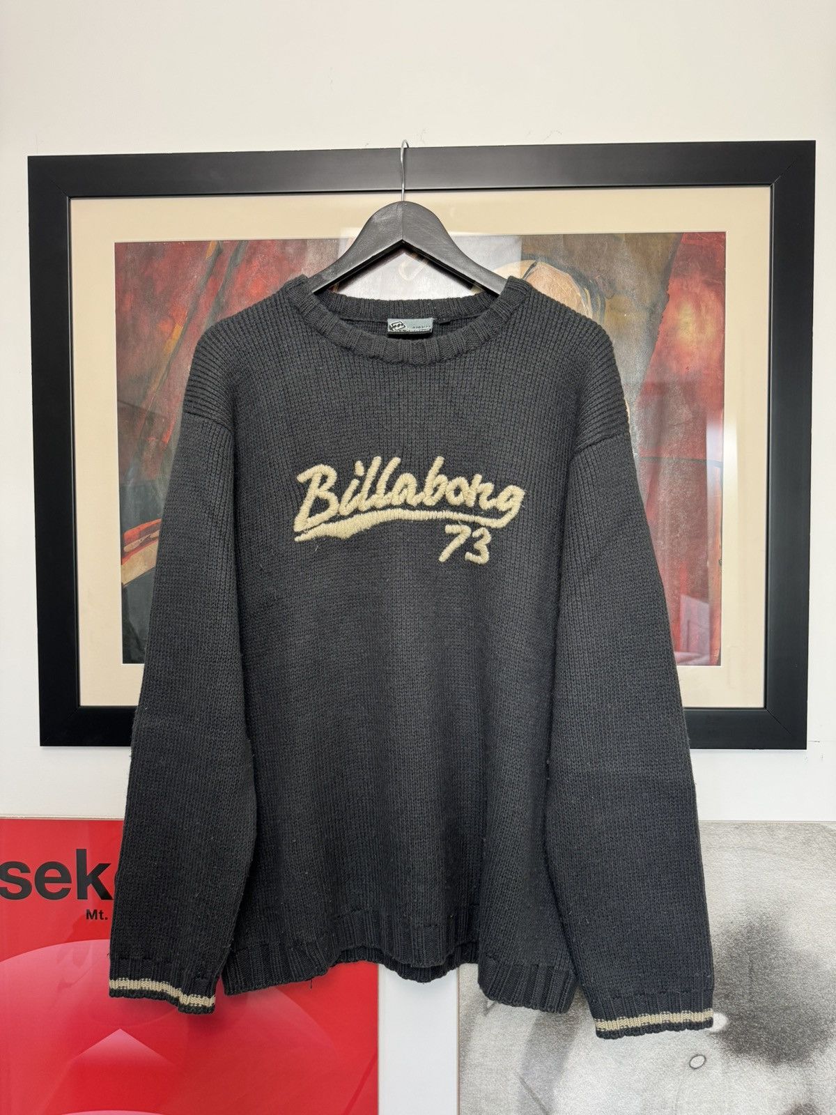 Billabong Vintage 90s Billabong Skate Surf Washed Knit Sweater Rare Size US L / EU 52-54 / 3 - 1 Thumbnail