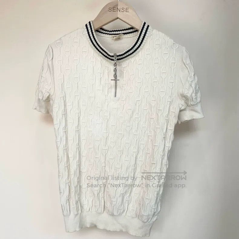 Hermes Hermes Pig Nose Inspired Half-Zip Knit Short-Sleeve - Cash Size XS / US 0-2 / IT 36-38 - 1 Thumbnail