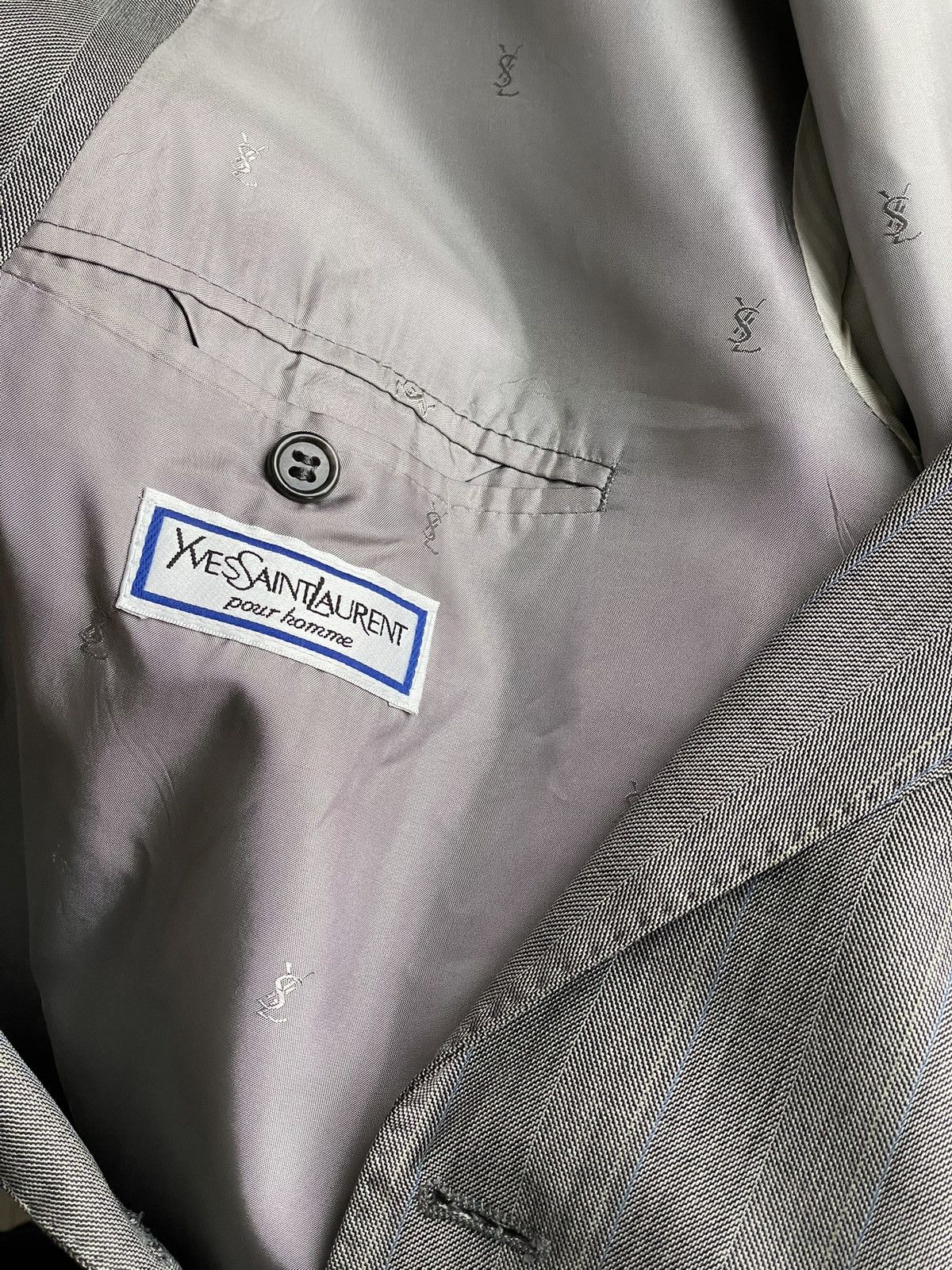 Yves Saint Laurent YSL Grey Oversized Jacket blazer double breasted y2k archive Size US L / EU 52-54 / 3 - 14 Thumbnail