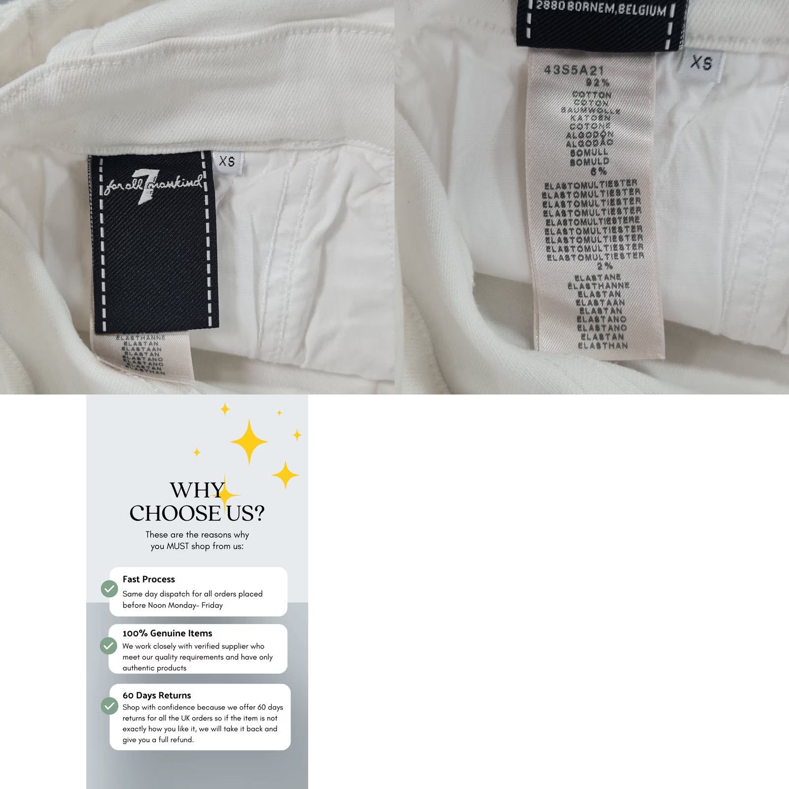 7 For All Mankind 7 For All Mankind Womens Dungarees White XS Sleeveless Overalls Size 26" / US 2 / IT 38 - 8 Thumbnail