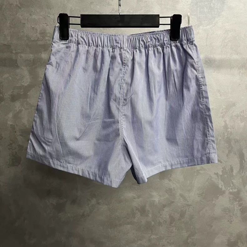 Celine Blue Striped Print Casual Shorts with Elastic Waist Size US 36 / EU 52 - 2 Thumbnail