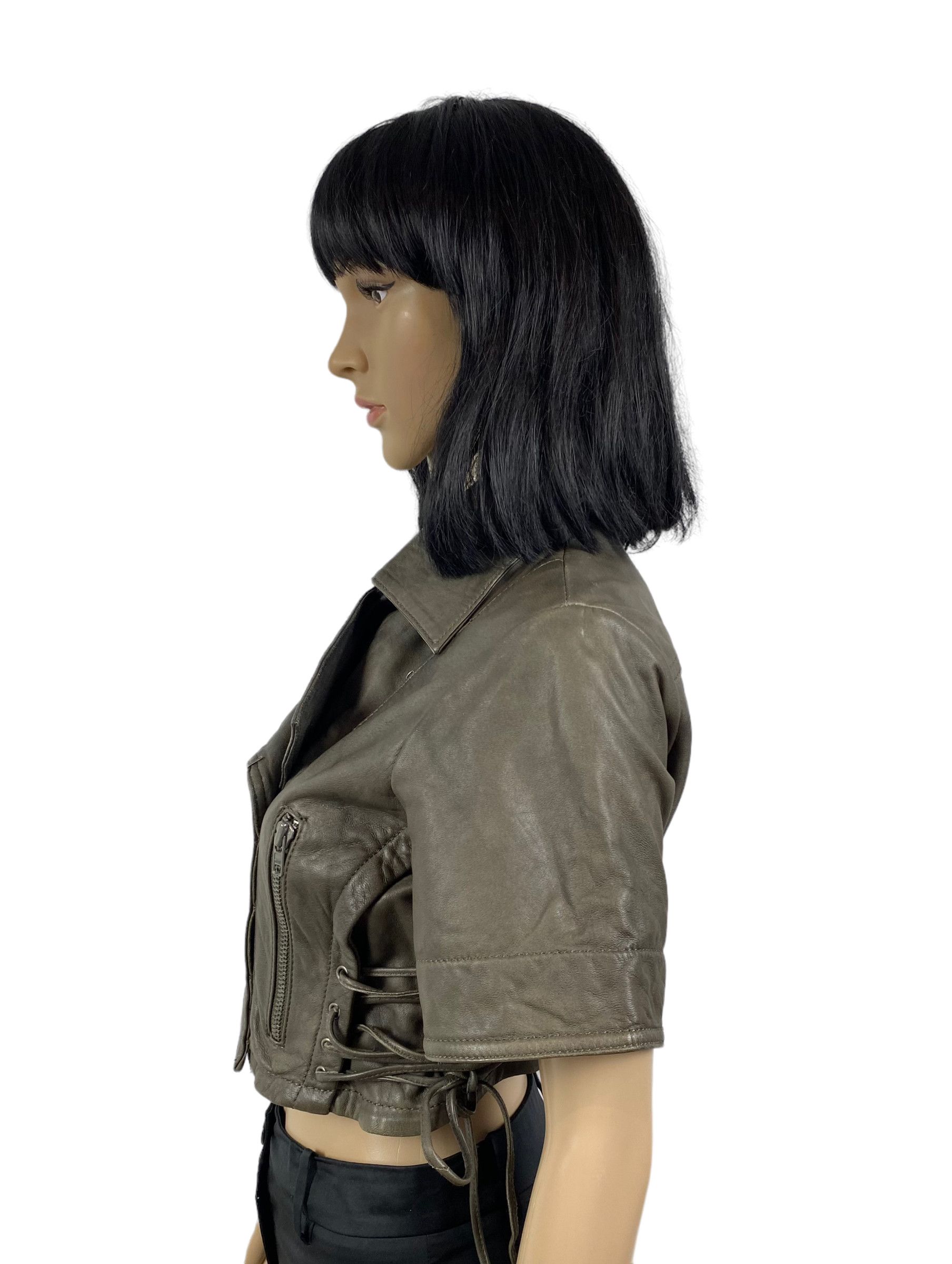 Allsaints all saints leather jacket short sleeve womens size us 10 Size L / US 10 / IT 46 - 6 Thumbnail