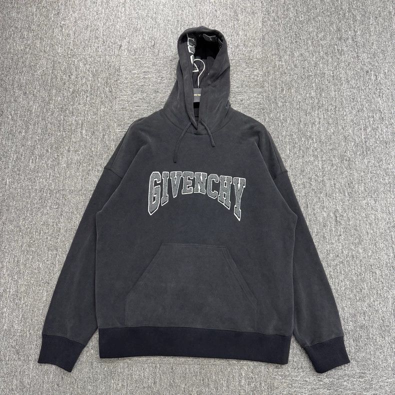Givenchy Givenchy Washed Distressed Flock Lettering Hoodie Size US XXL / EU 58 / 5 - 1 Thumbnail
