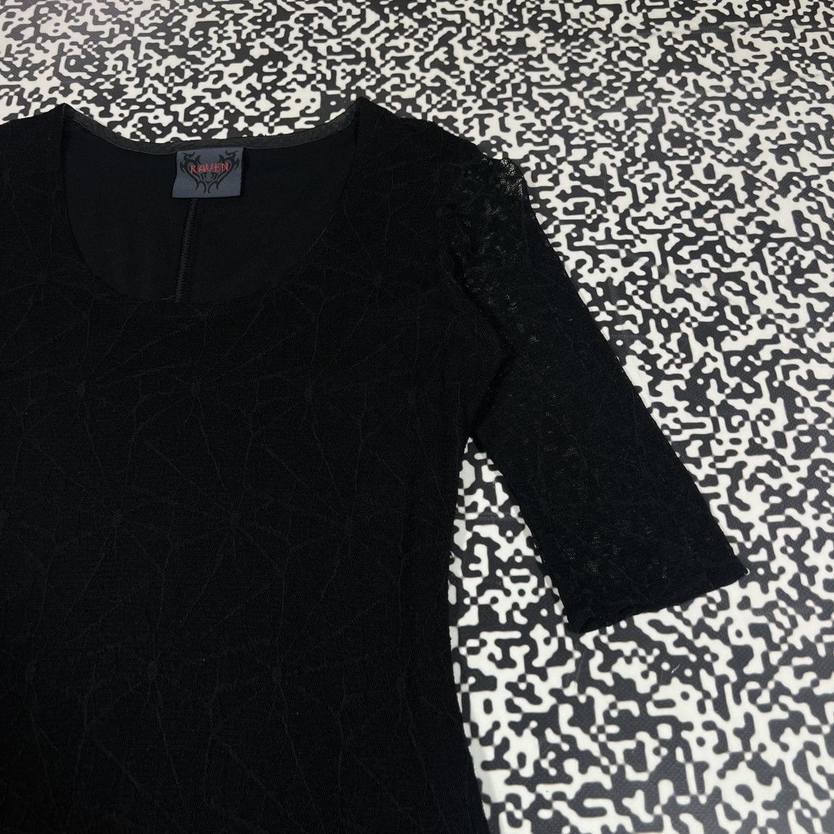 Japanese Brand Vintage Y2K Raven Gothic Opium Style Web Monogram Mesh Dress Size L / US 10 / IT 46 - 10 Thumbnail