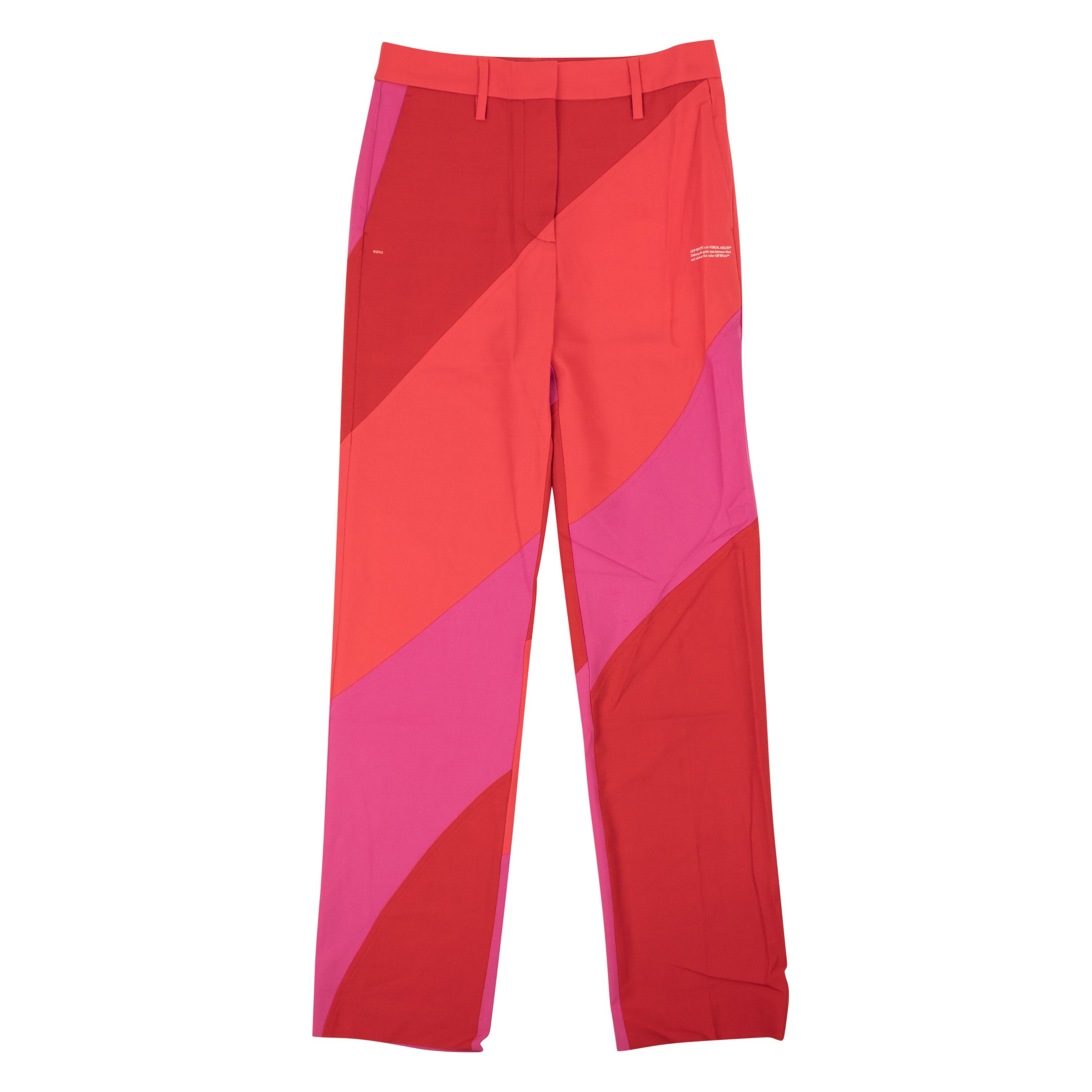 image of Off White C/o Virgil Abloh Red Fucshia Spiral Formal Pants Size 2/38, Women's