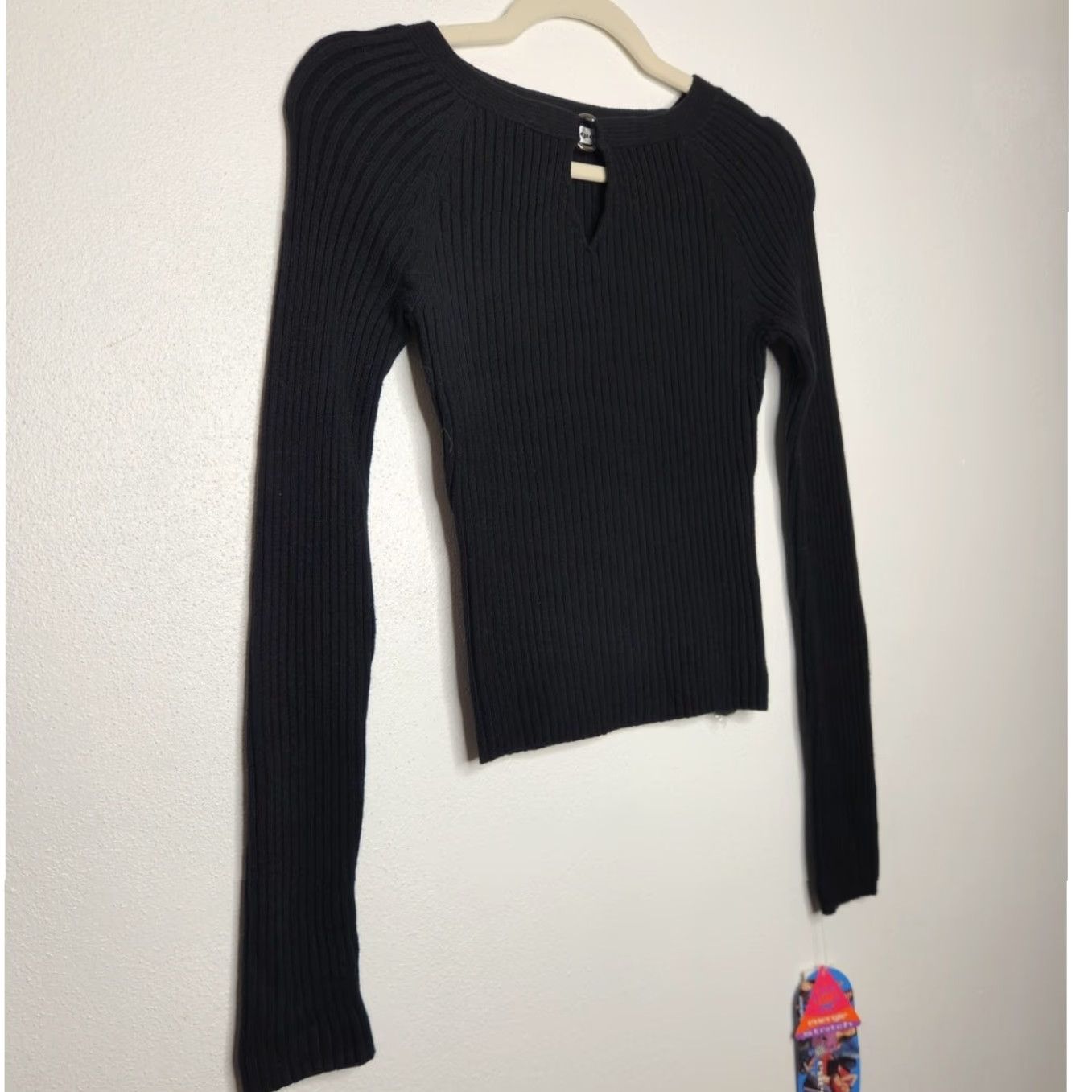 Energie VINTAGE Energie T-Shirt Women M Black Fairy Whimsy Goth Emo Y2K Ribbed Long Sleeve NWT Size M / US 6-8 / IT 42-44 - 2 Thumbnail