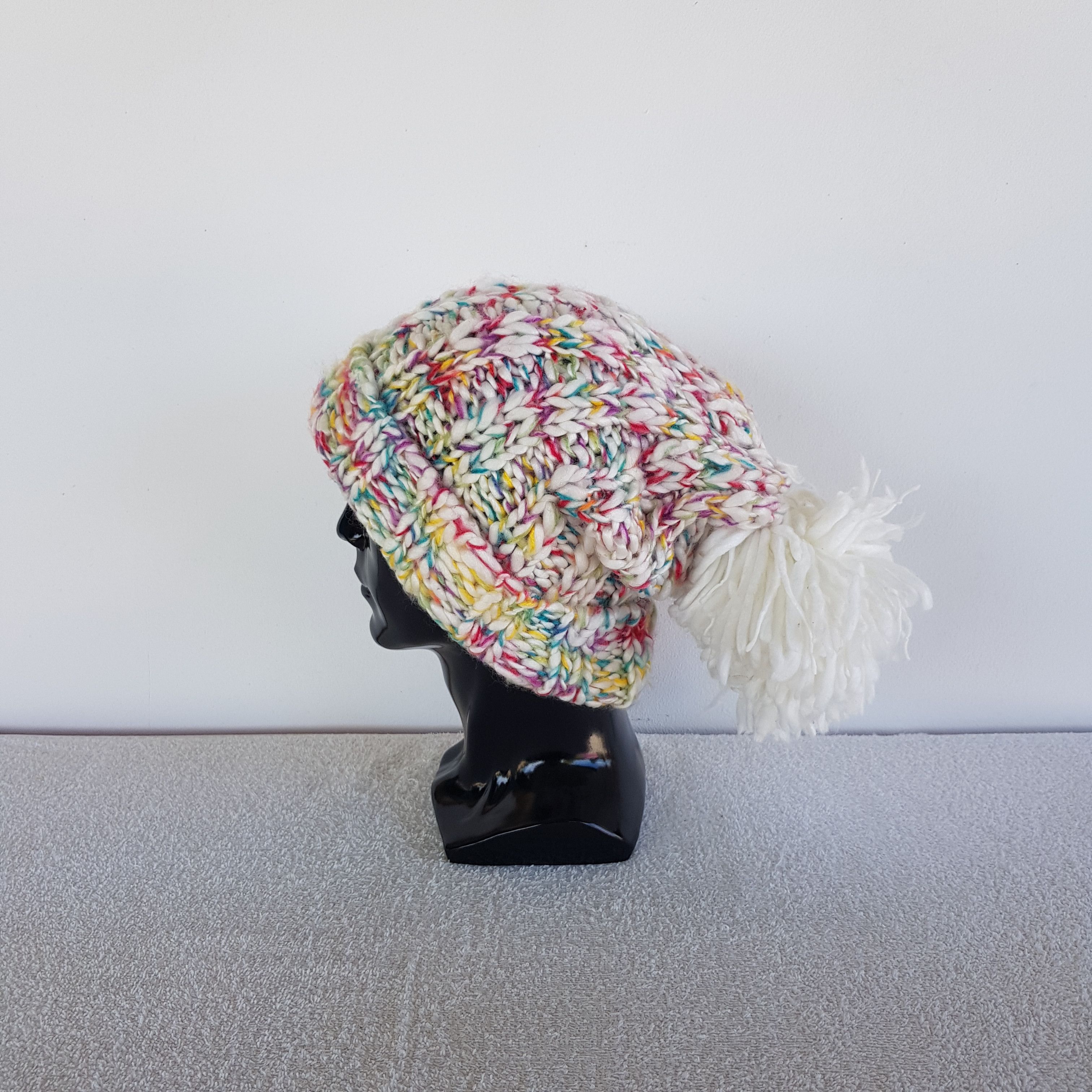 Japanese Brand Vintage Grazie Beanie Giant Crochet Pom Snow Caps Ski Hats Size ONE SIZE - 4 Thumbnail