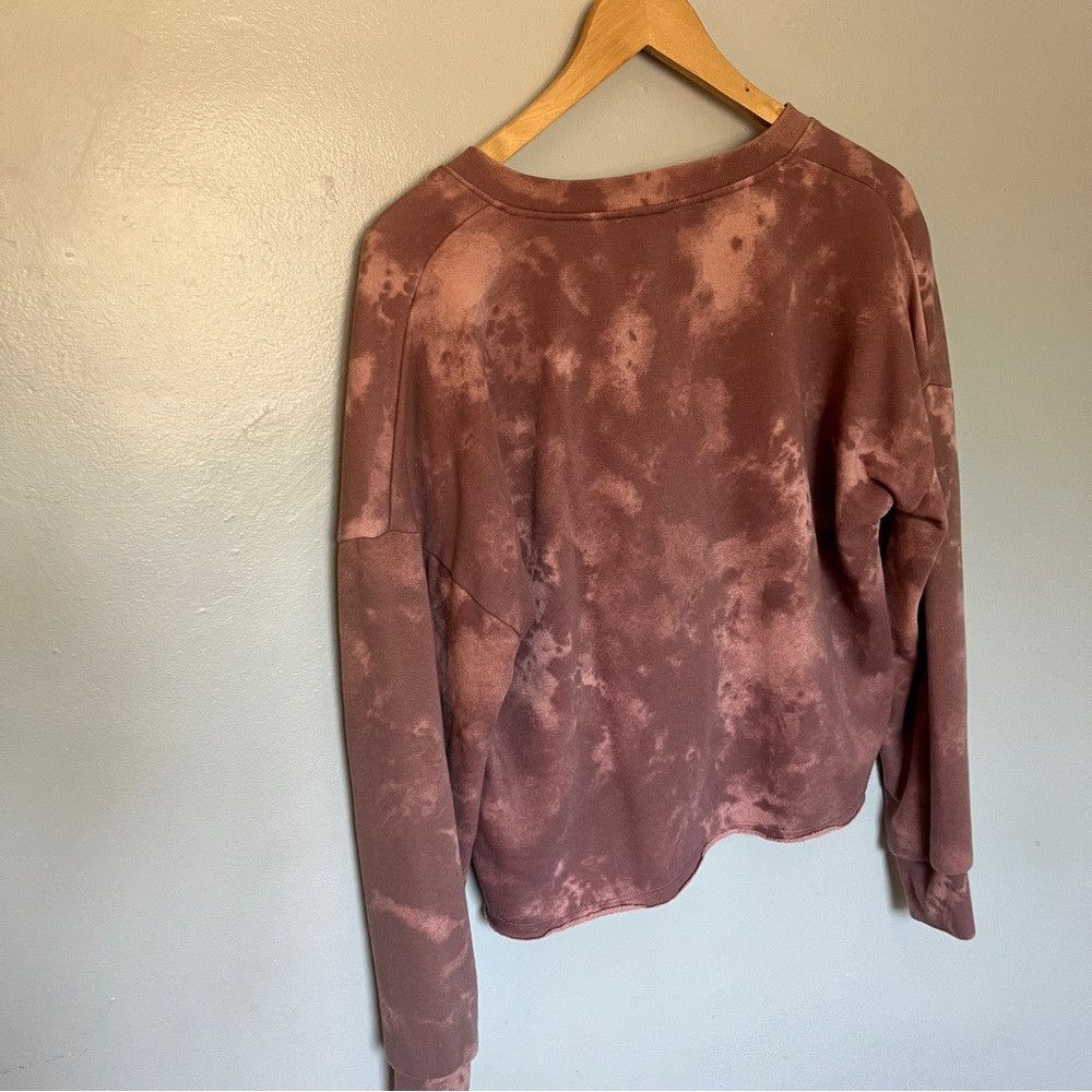 Designer Hippie Rose Vneck Raw Hem Crop Sweatshirt Pink Red Medium Size M / US 6-8 / IT 42-44 - 5 Thumbnail