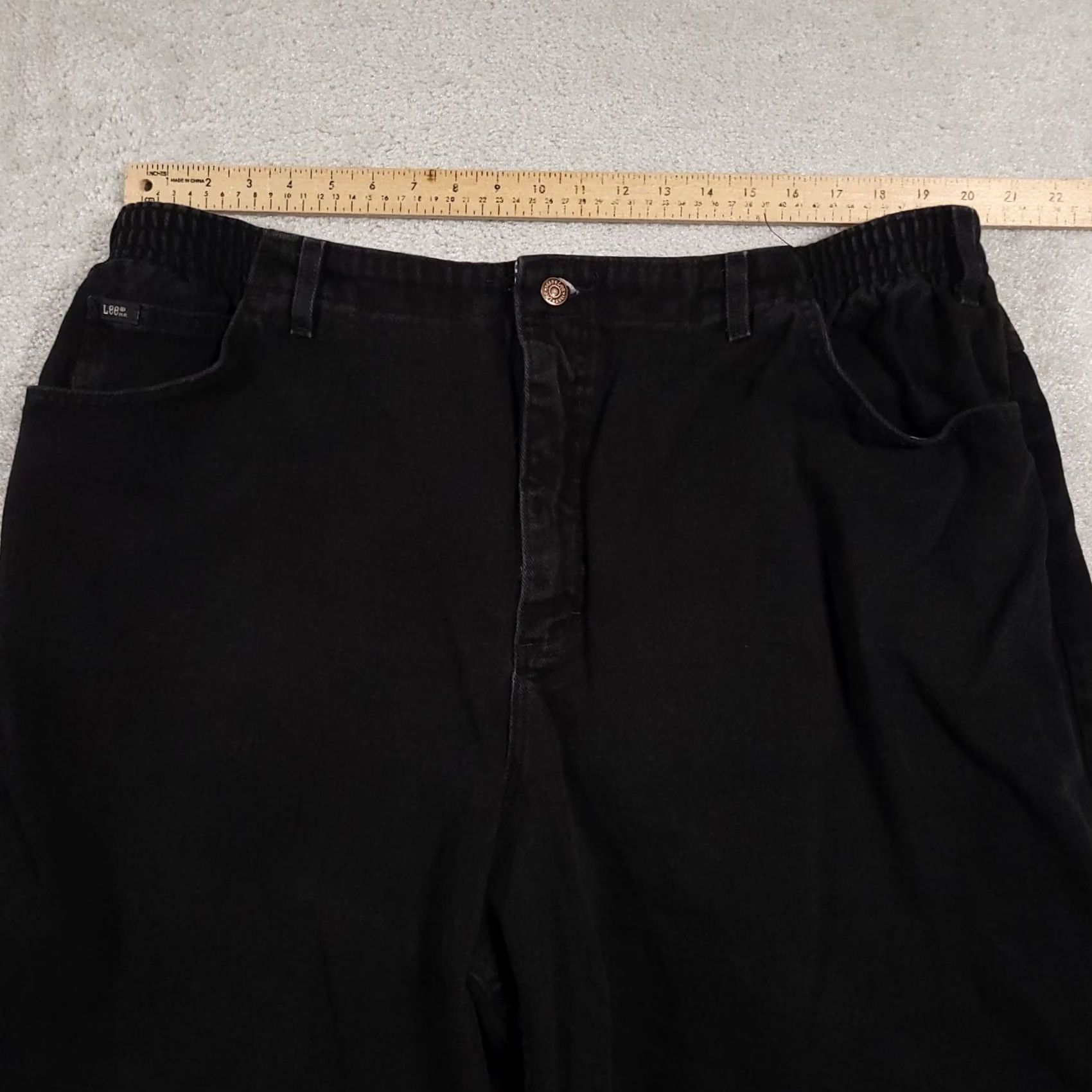 Lee VINTAGE Lee Jeans Shorts Women's 40" Waist 7" Inseam Stretch Black Denim سب Size 27" / US 4 / IT 40 - 6 Thumbnail