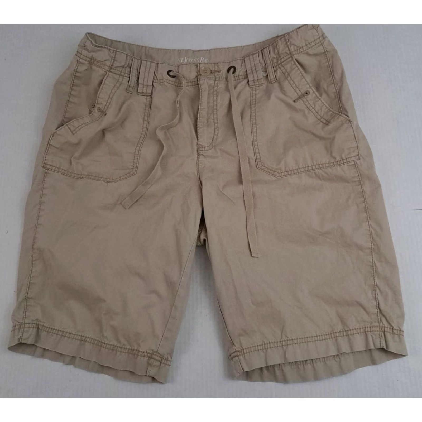 Vintage VINTAGE St. Johns Bay Khaki Hiking-Camping Shorts 16W Beige 100% Cotton Cargo with Pockets Regular Fit Women's Shorts Women Size 38" / US 16 / IT 52 - 8 Thumbnail