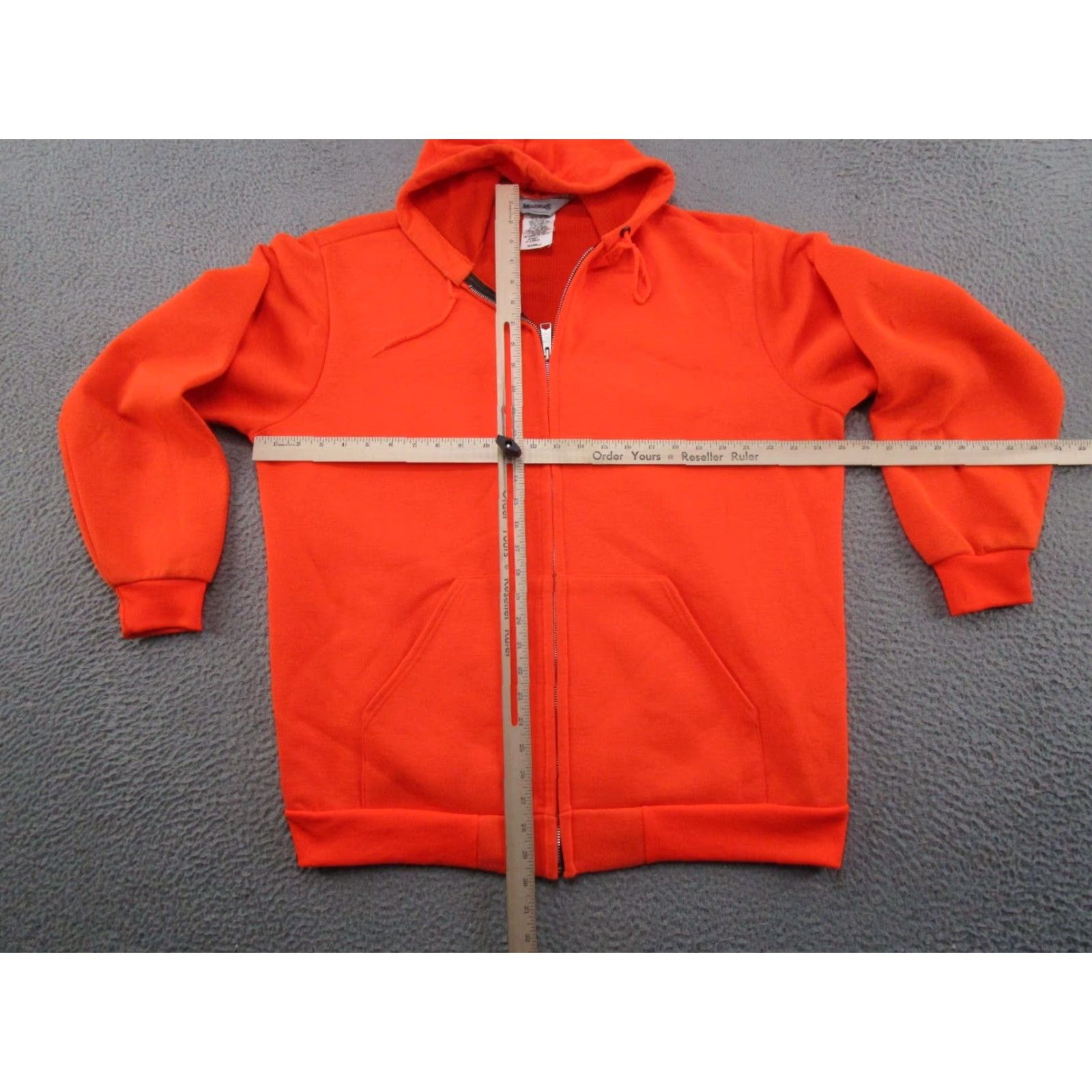 Vintage VTG Muleskins Hoodie Mens XL Blaze Orange Work Thermal Lined Zip Sweatshirt 90s Size US XL / EU 56 / 4 - 4 Thumbnail