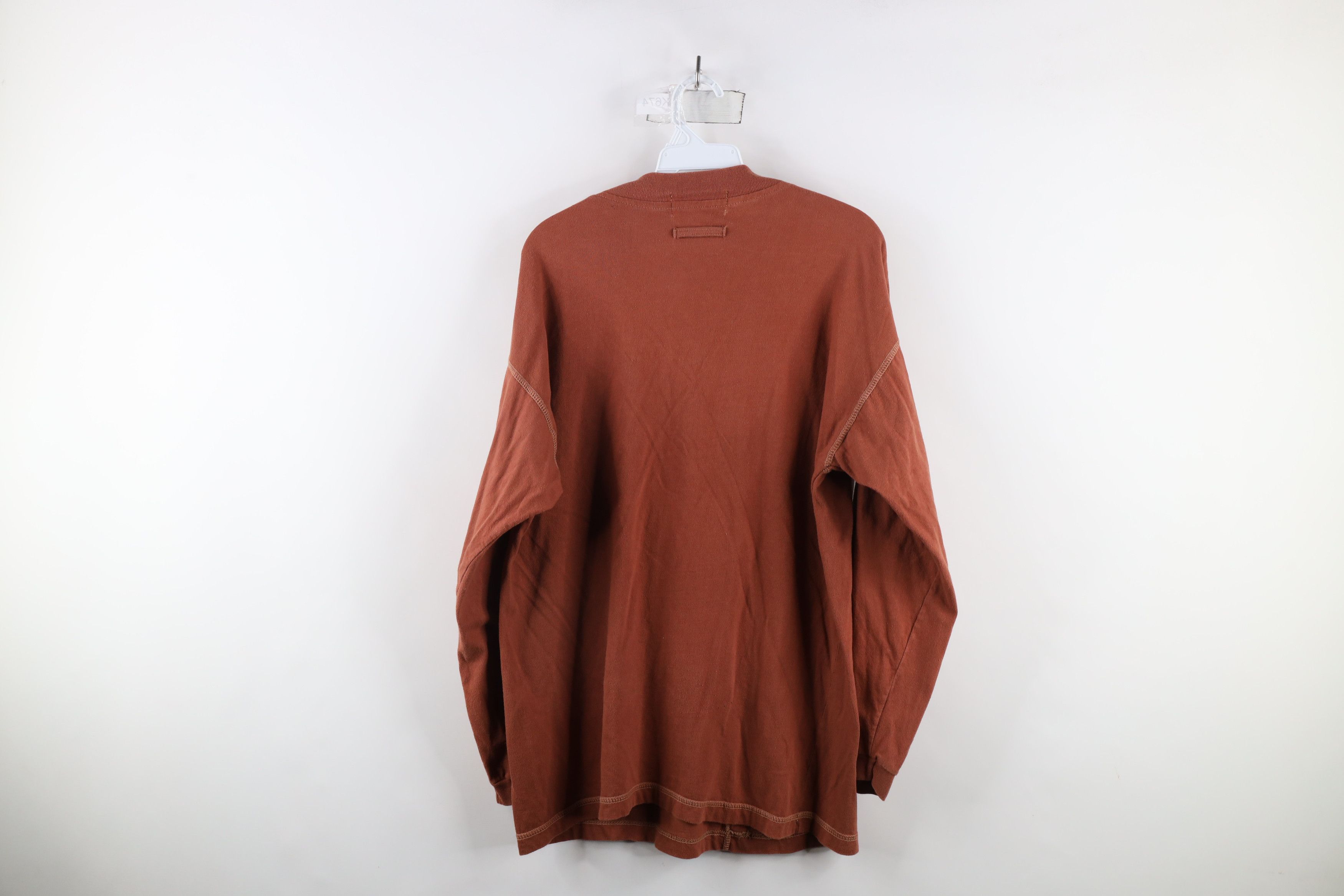 Vintage Vintage 90s Streetwear Long Sleeve Henley T-Shirt Orange Size US M / EU 48-50 / 2 - 7 Thumbnail