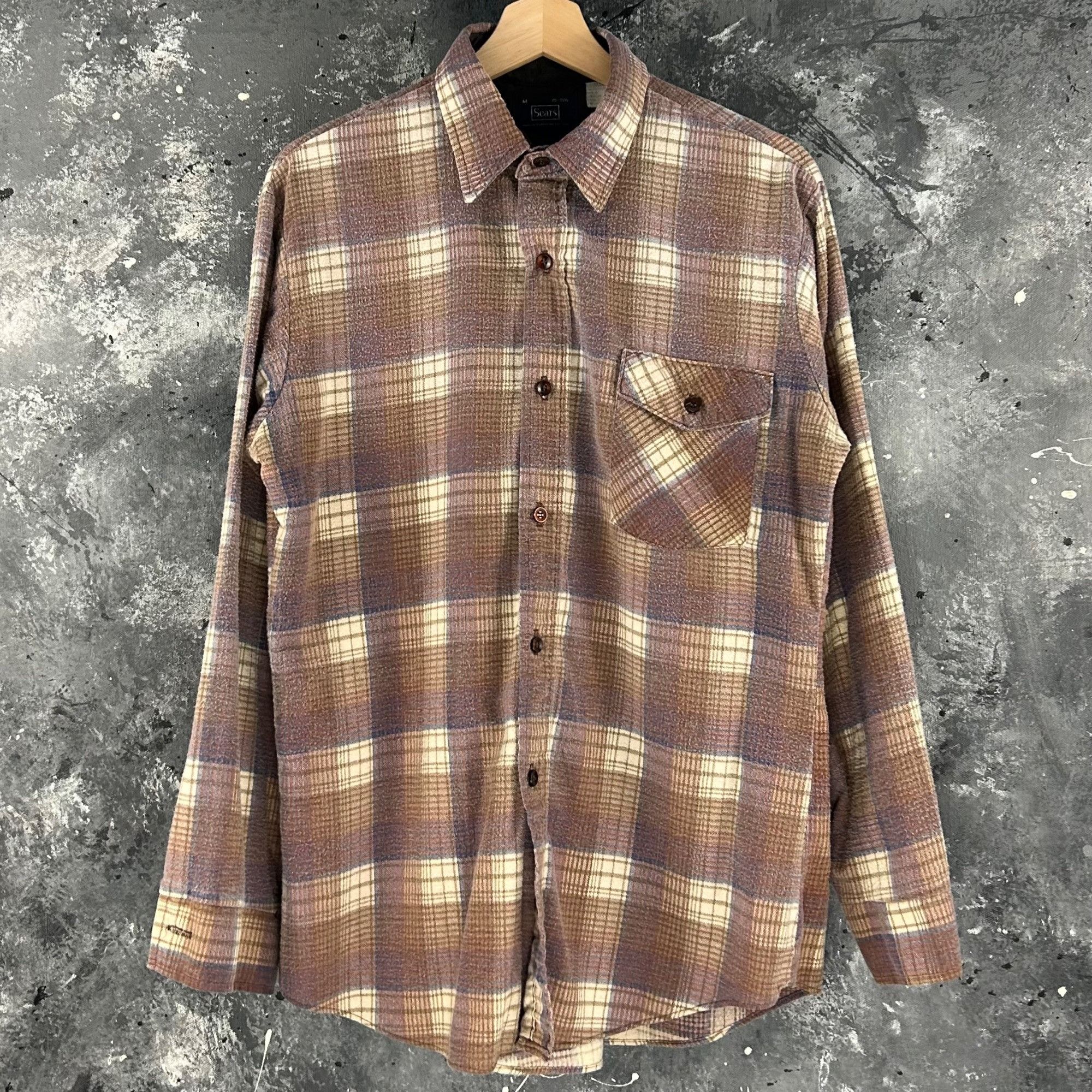 Sears × Vintage Vintage 80’s Sears plaid oversized grunge Button shirt Size US M / EU 48-50 / 2 - 1 Thumbnail