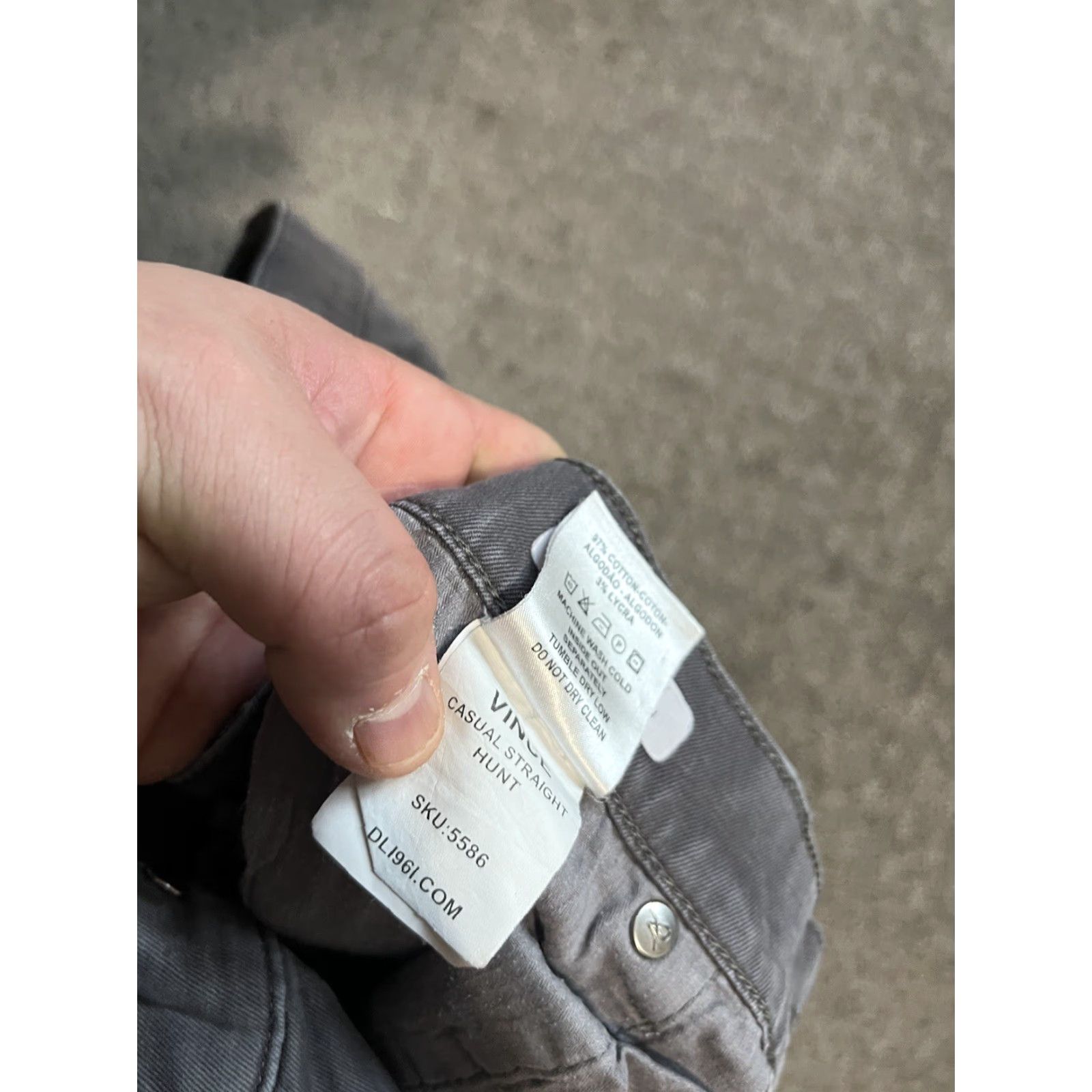 DL1961 DL1961 Vince Jeans Mens 33 Birch Gray Stretch 5 Pocket Straight Casual Modern Denim Black/Gray Size US 33 - 6 Thumbnail