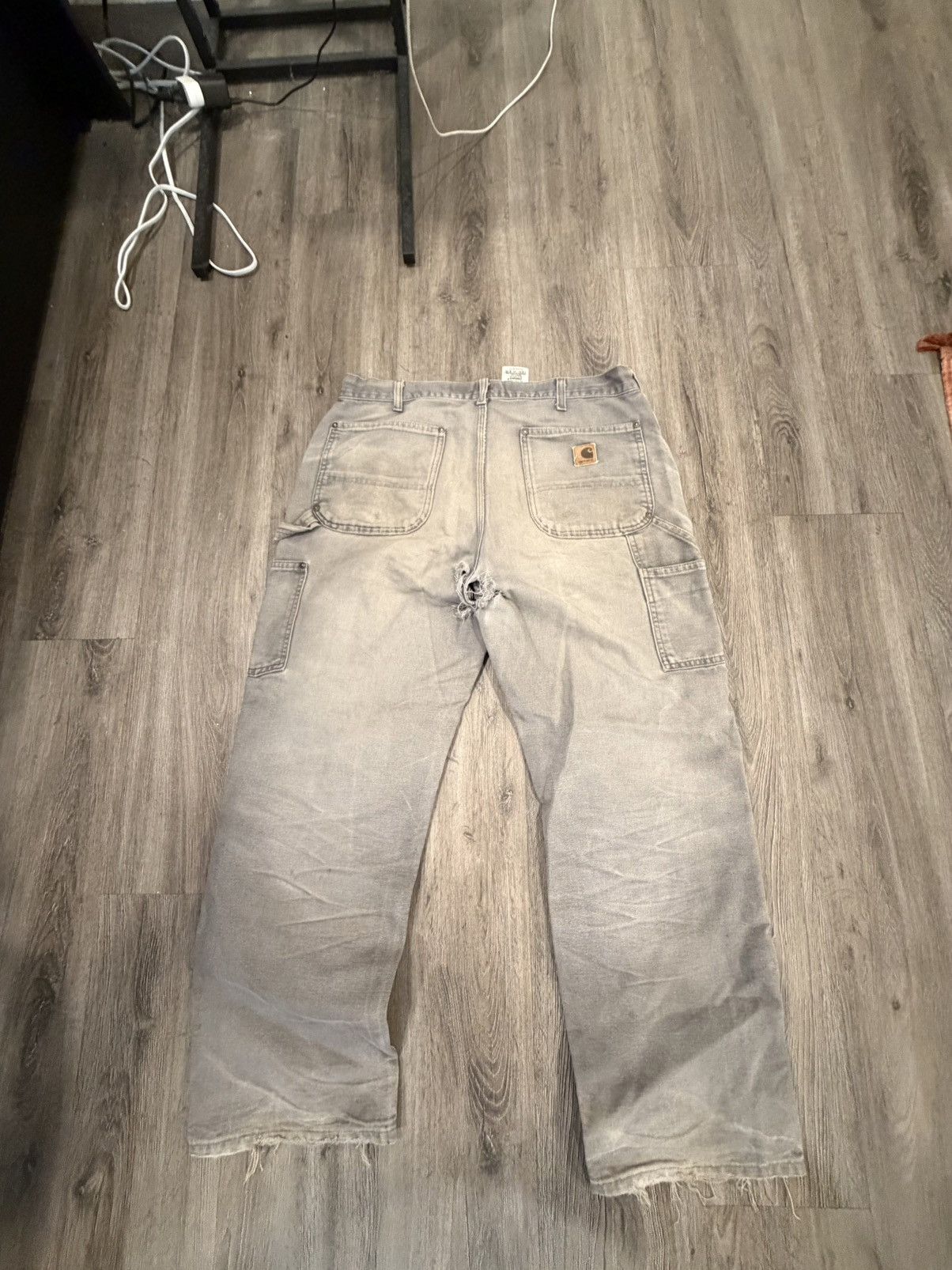 Carhartt Grey Carhartt Double Knee Carpenter Pants (34x30) Size US 34 / EU 50 - 2 Thumbnail