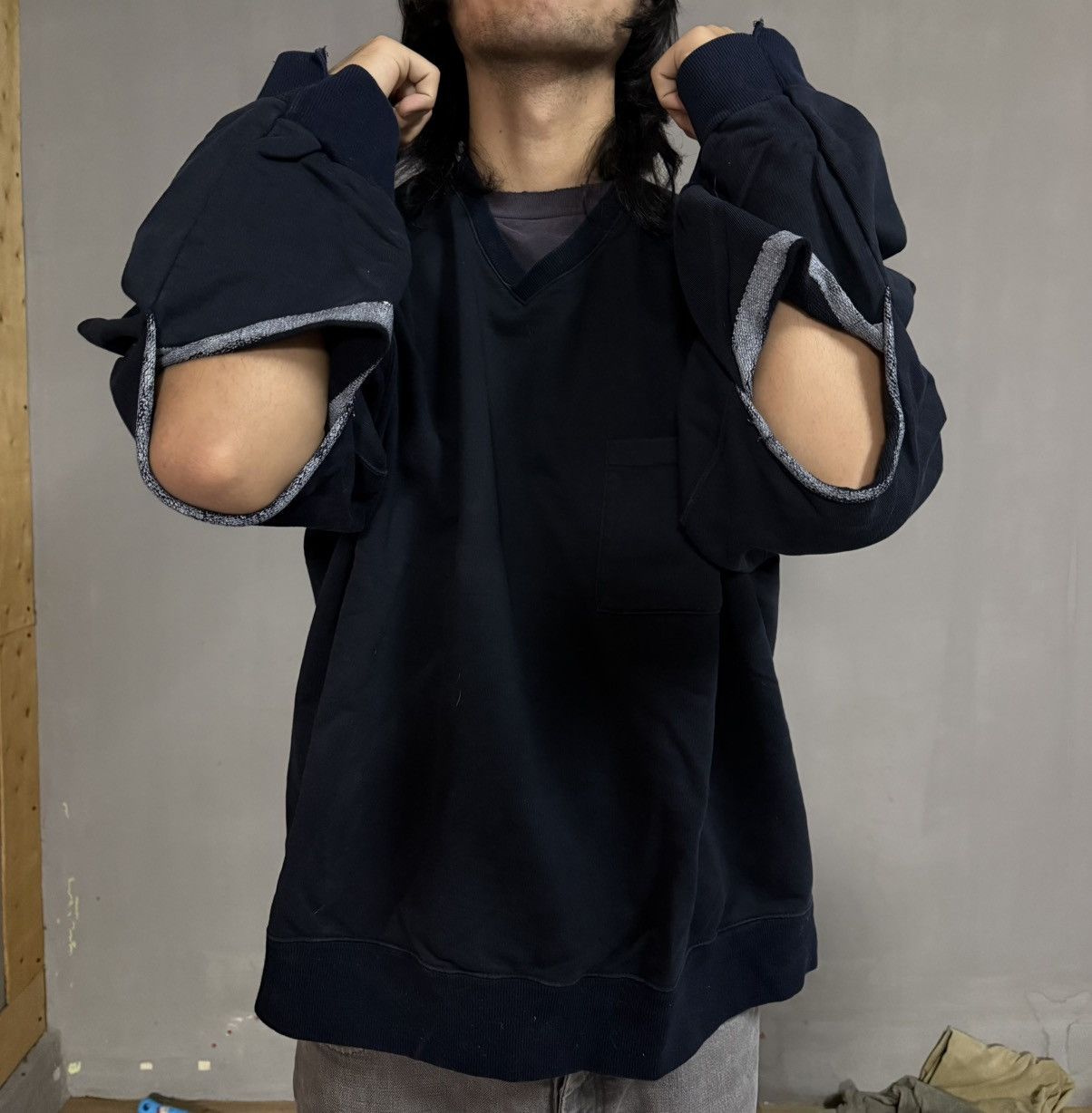 Stein Stein Ripped Elbow Reworked Baggy Sweatshirt Size US L / EU 52-54 / 3 - 16 Thumbnail