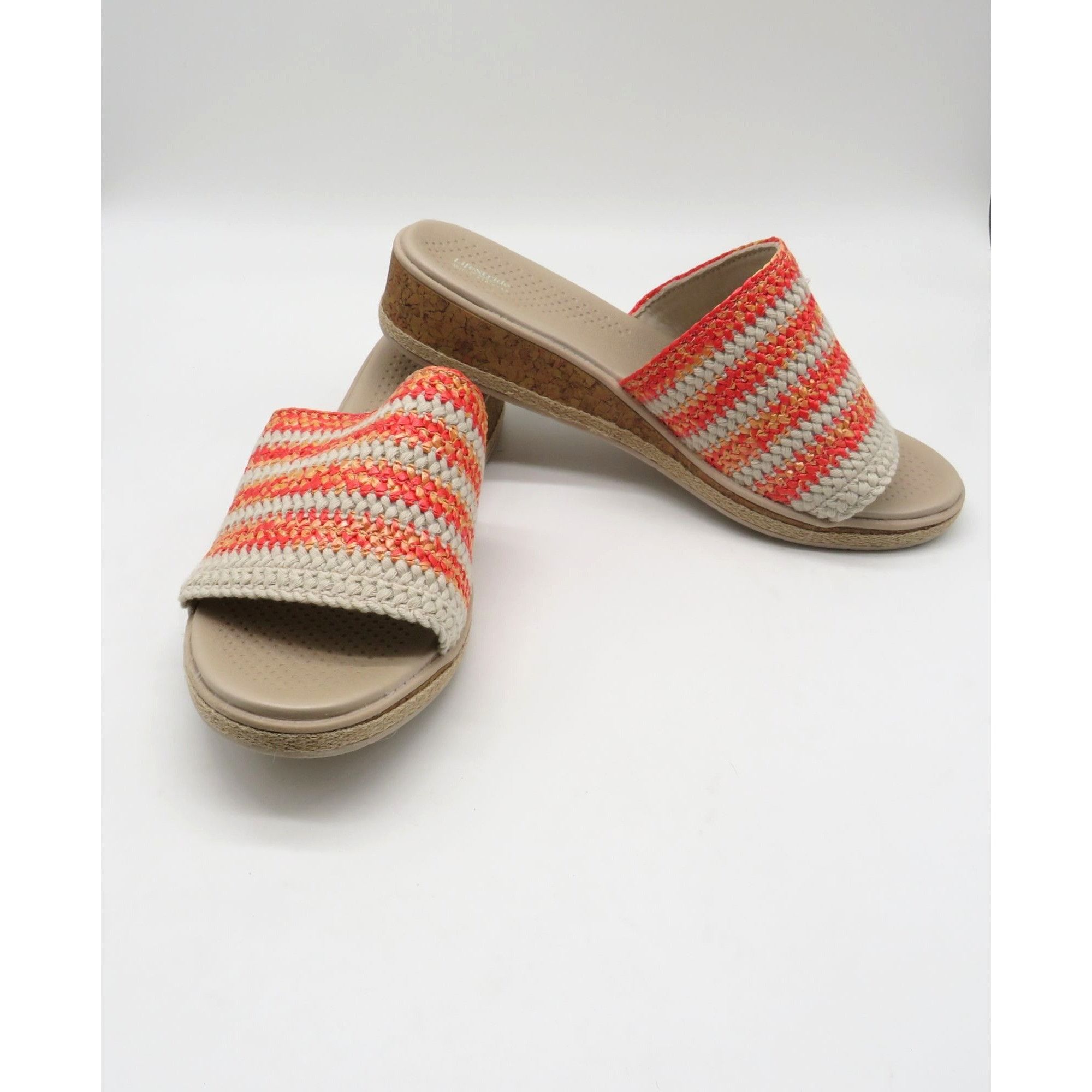 Other LifeStride Womens Breezy Orange Crochet Wedge Sandals Size 1 Size US 11 / IT 41 - 4 Thumbnail
