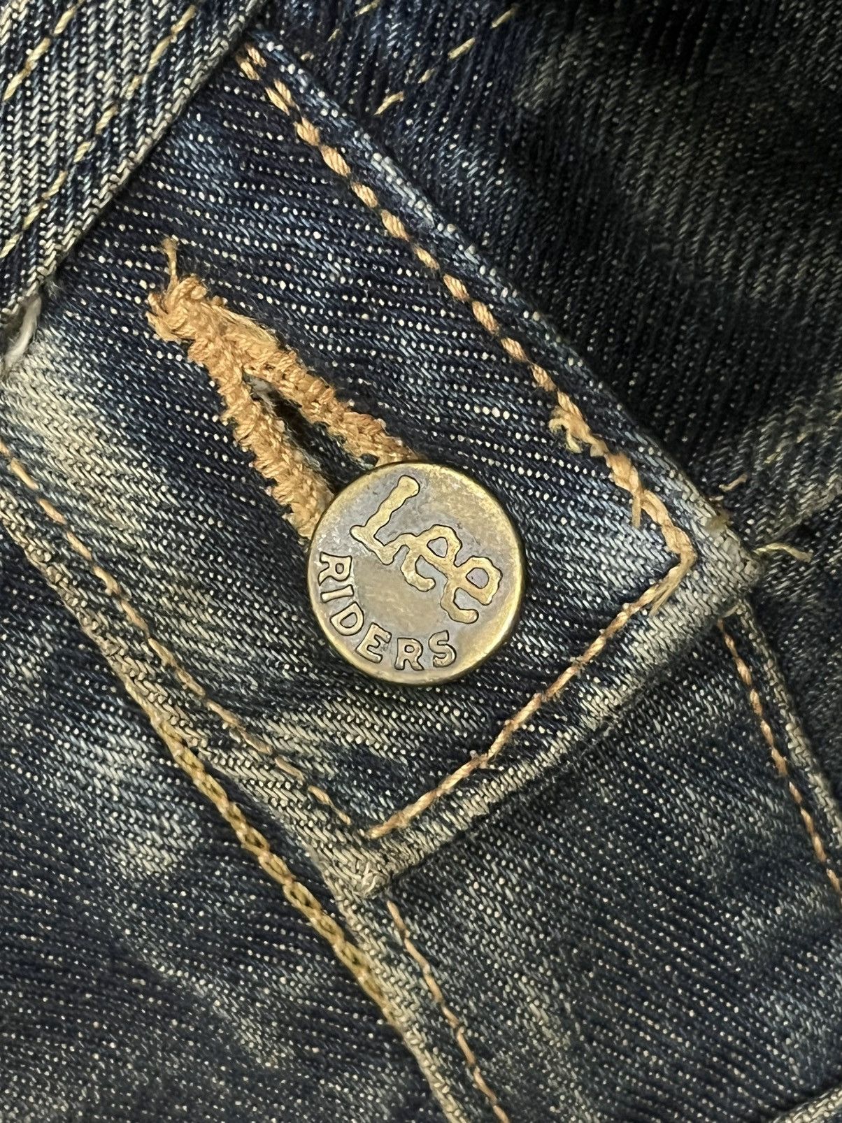 Vintage ⚡️Selvedge⚡️Vintage Lee Riders Sanforized Mud Washed Jeans Size US 27 - 7 Thumbnail