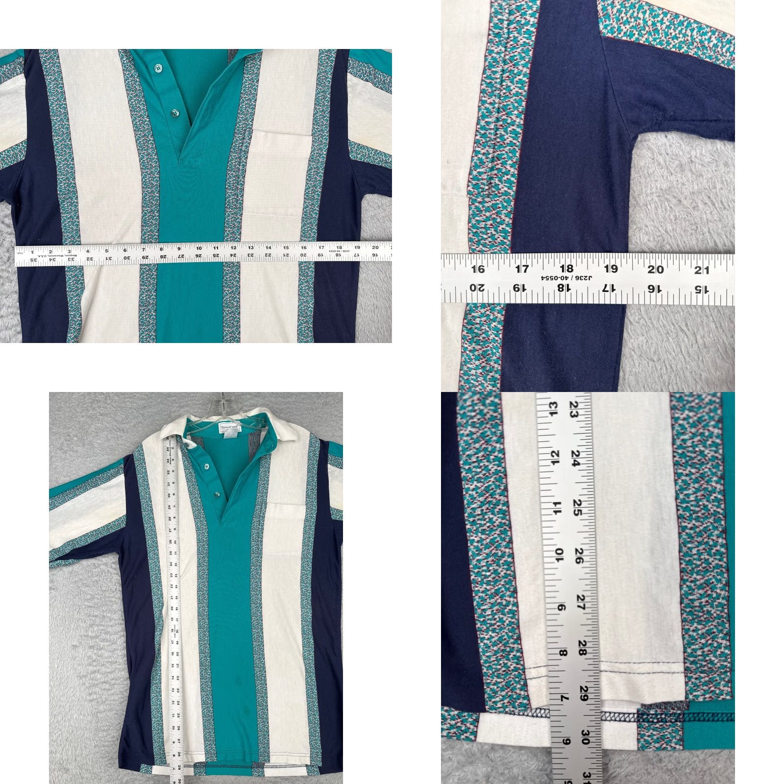 Ralph Lauren VINTAGE TropiCool Polo Shirt Men Small Blue White Stripe Polyester Blend READ Size US S / EU 44-46 / 1 - 8 Thumbnail