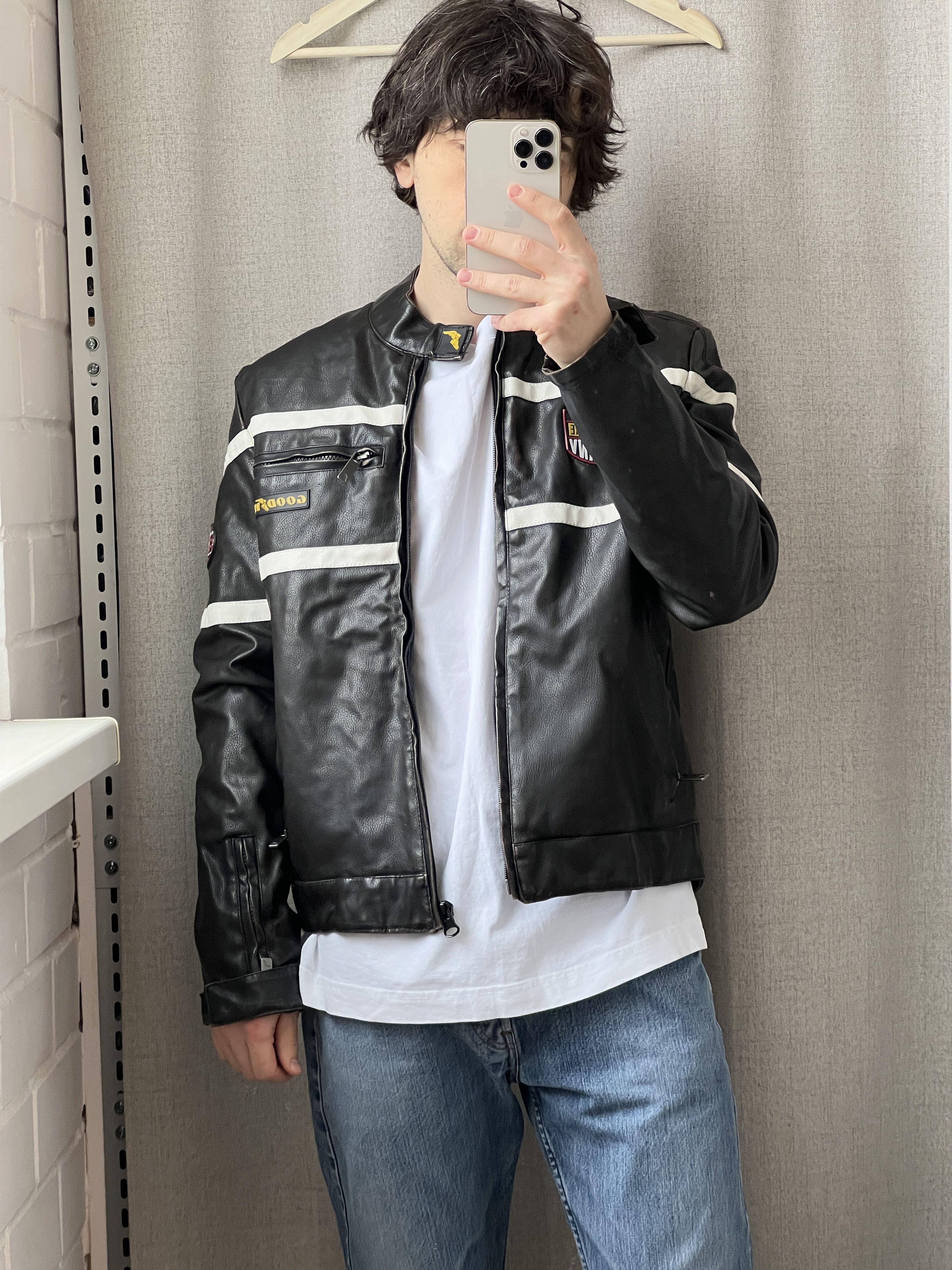 Vintage Y2K Goodyear Moto Racing Jacket Faux Leather Patina Size US S / EU 44-46 / 1 - 3 Thumbnail