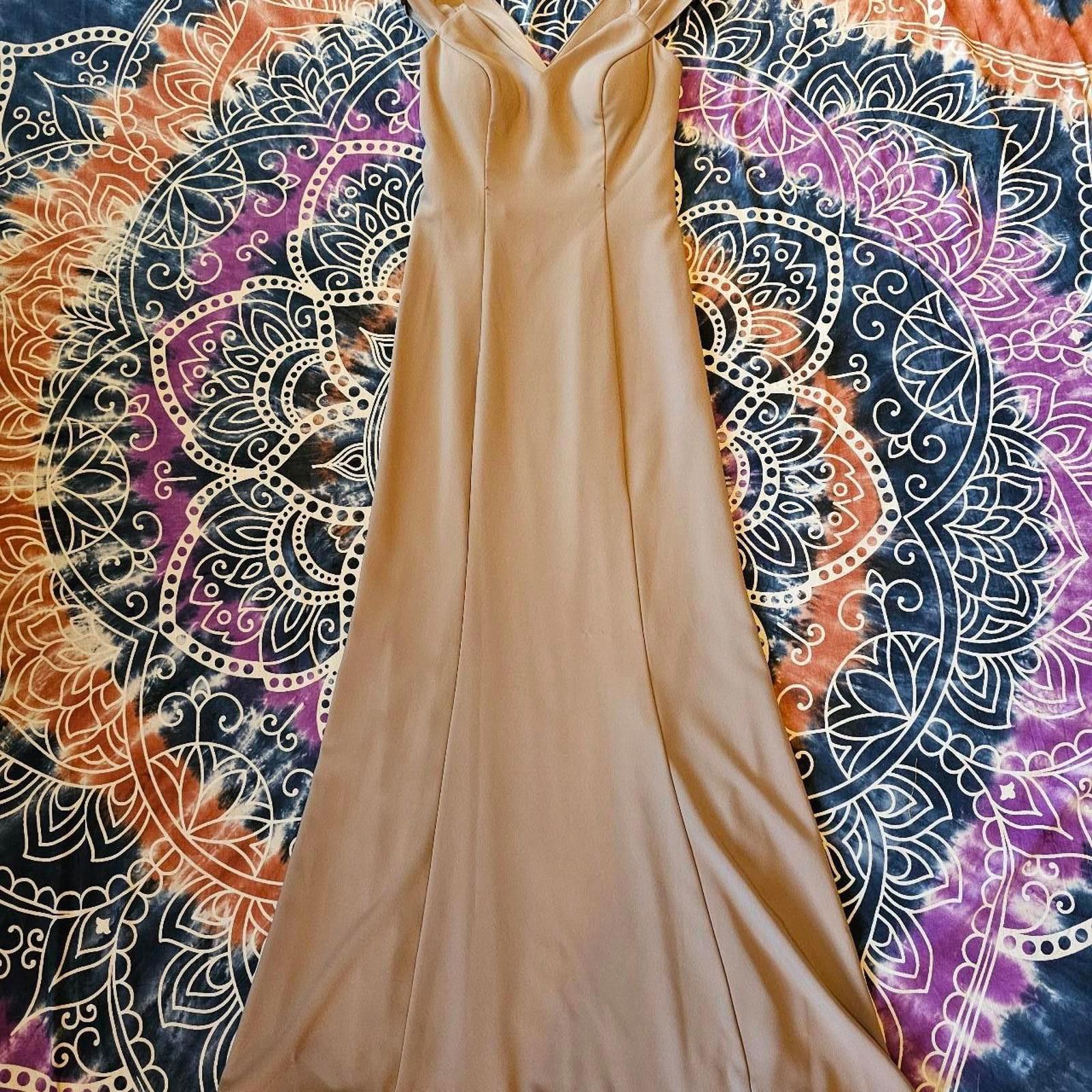 Designer Bari Jay Formal Tan Dress Size M / US 6-8 / IT 42-44 - 1 Thumbnail