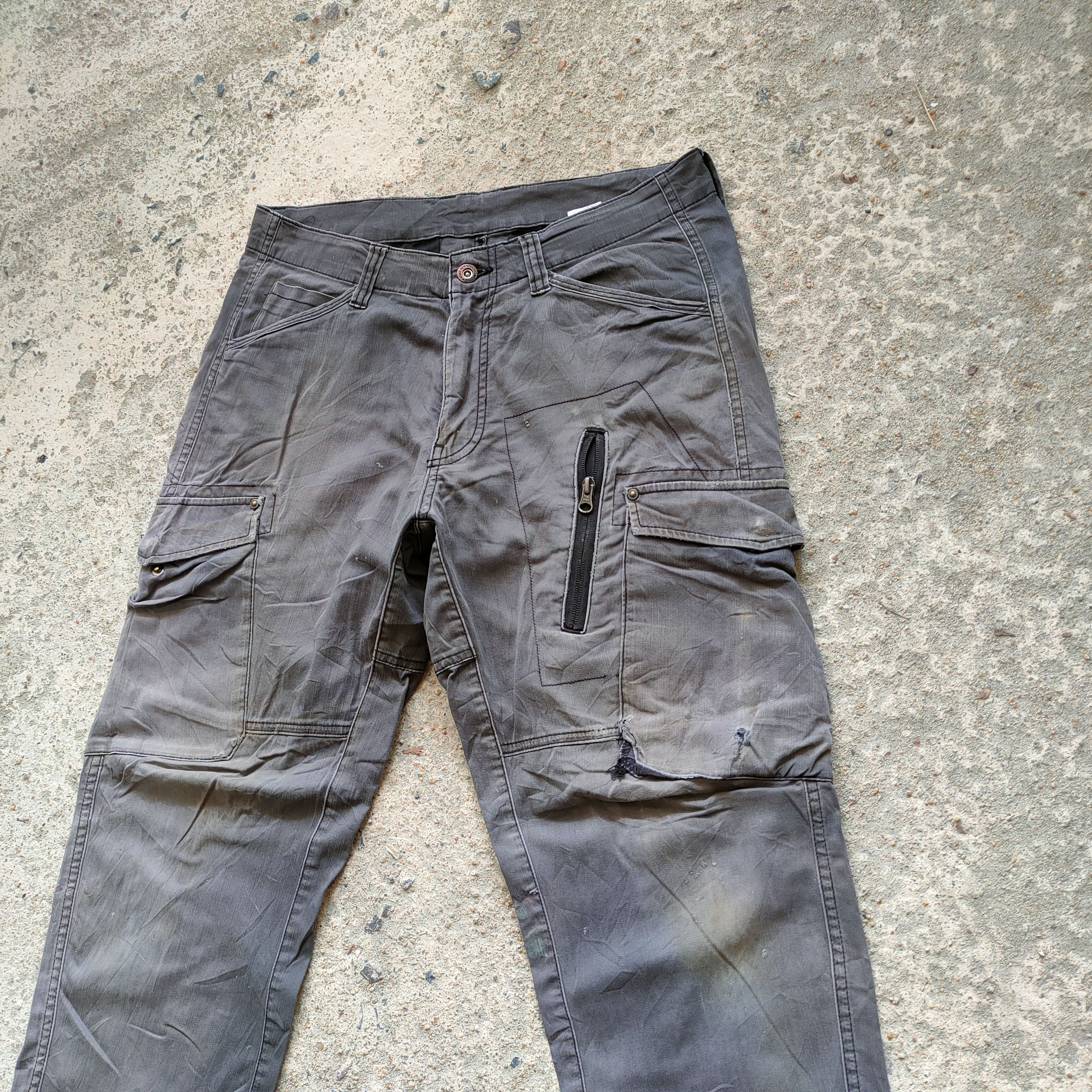 Japanese Brand × Vintage VINTAGE GENBA FADED DISTRESSED CARGO PANTS Size US 32 / EU 48 - 4 Thumbnail