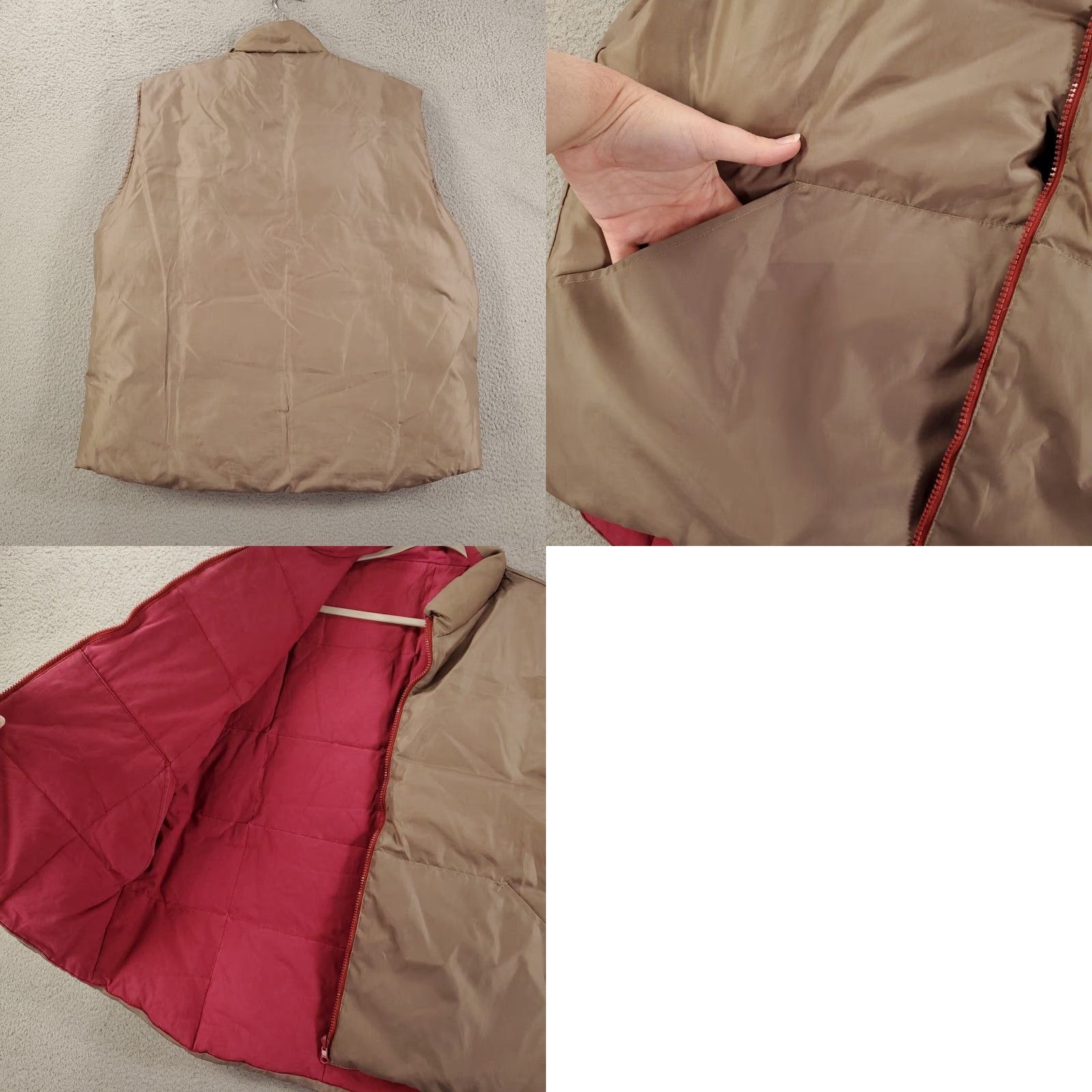 Vintage Mens RedHead Down Puffer Vest Size L Red Tan Reversible Hiking Jacket/Coat? Size US L / EU 52-54 / 3 - 8 Thumbnail