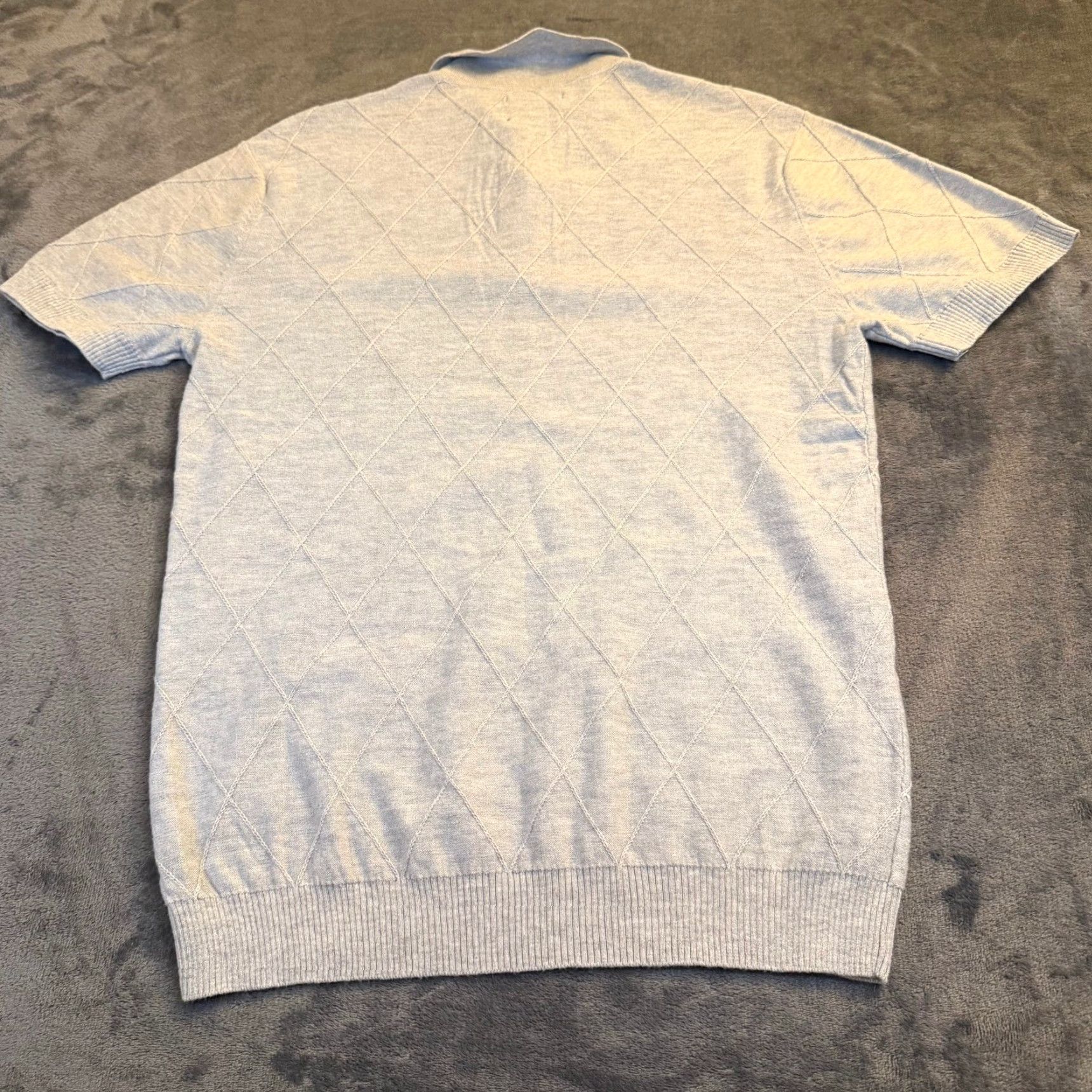 Stafford Stafford Polo Shirt Short Sleeve Argyle/Diamond Knit Mens Size S NWT Gray Acrylic Blend 54% Cotton 24% Acrylic 22% Rayon Size US S / EU 44-46 / 1 - 5 Thumbnail