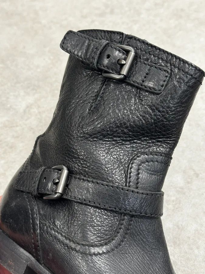 Prada 2000s Prada Black Buckle Leather Grained Boots Size US 7 / EU 40 - 5 Thumbnail