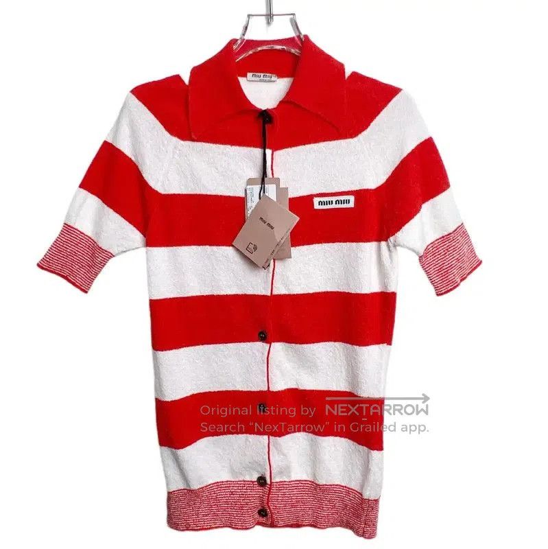 Miu Miu Short Sleeve Striped Top .