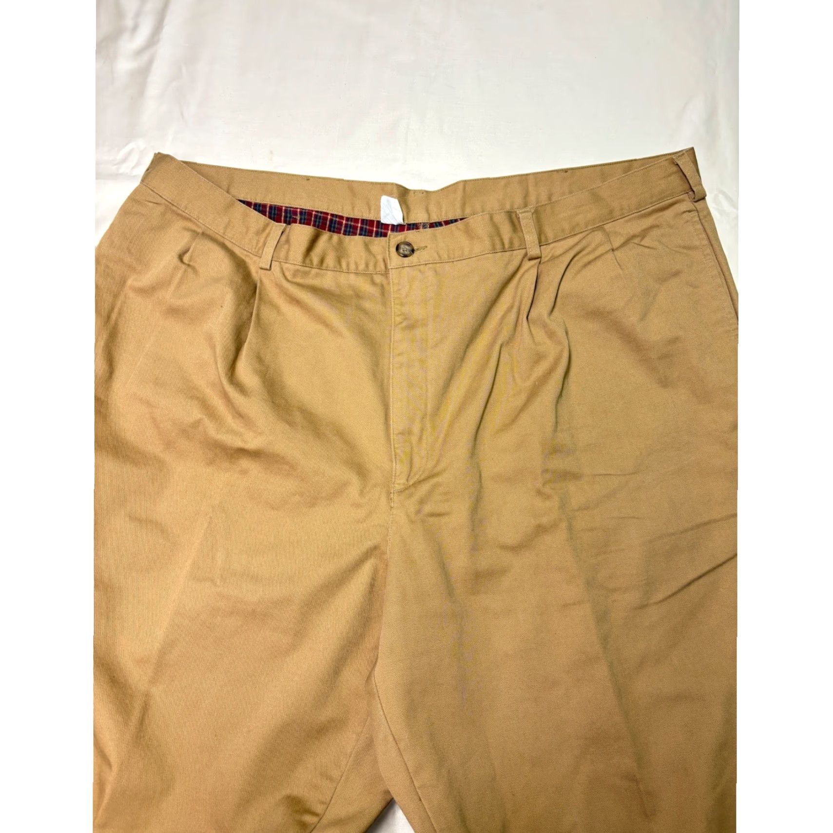Vintage VINTAGE LL Bean Double L Natural Fit Men’s Lined Pleated Tan Chino Pants W46 L32 Size US 30 / EU 46 - 3 Thumbnail