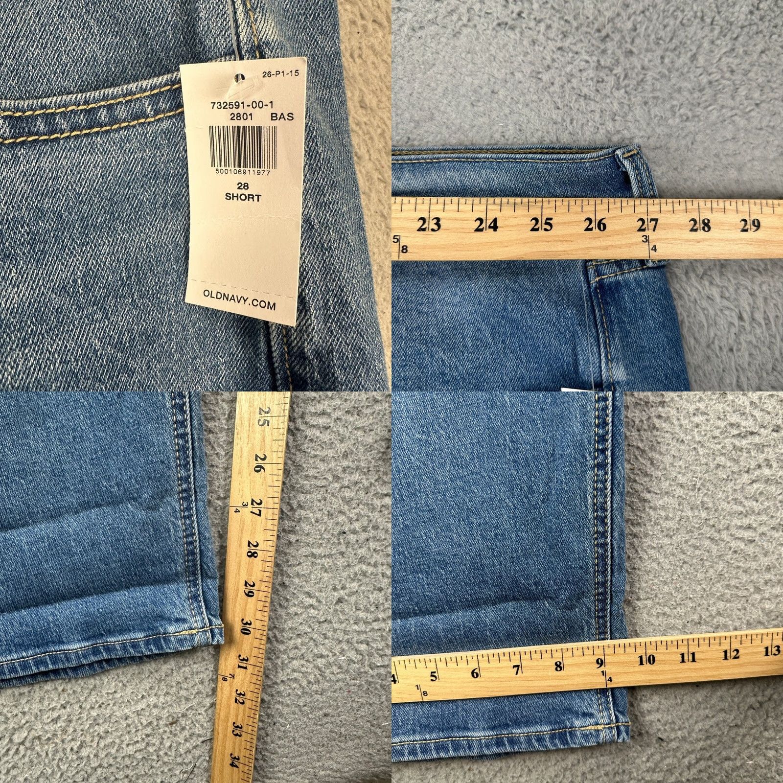 Old Navy Old Navy Womens Wow Boyfriend Jeans 28 Short Blue Distressed Mid-Rise Stretch NEW Size 28" / US 6 / IT 42 - 8 Thumbnail