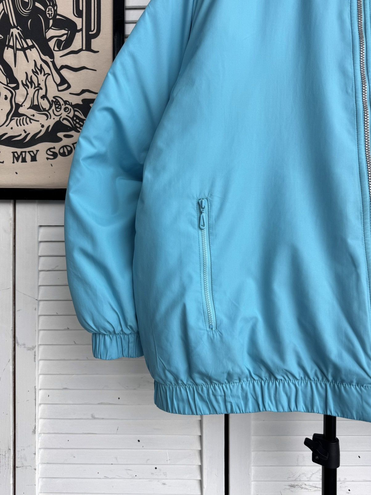 Nike Vintage Nike Puffer Jacket Metallic Big Swoosh Blue Silver Size US M / EU 48-50 / 2 - 4 Thumbnail