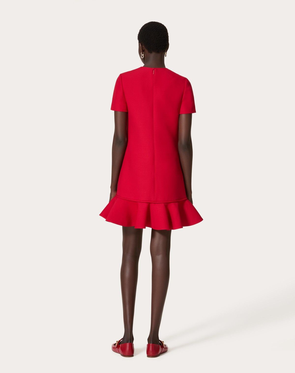 Valentino o1s1wg110525 Crepe Couture Short Dress in Red Size M / US 6-8 / IT 42-44 - 4 Thumbnail
