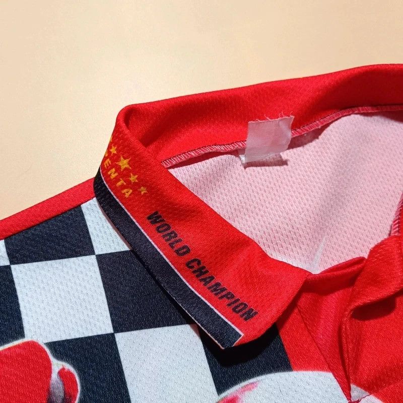 Ferrari Vintage Ferrari F1 Schumacher Red Polo Big Graphic Print L Size US L / EU 52-54 / 3 - 6 Thumbnail