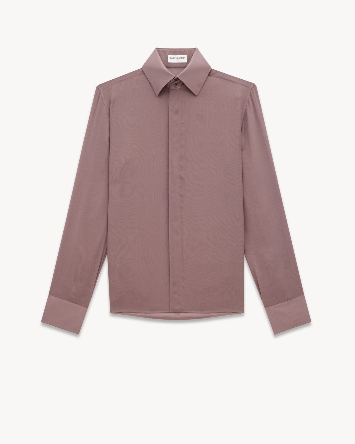 Saint Laurent Paris o1bcso1str1025 Shirt In Silk Crepe Muslin in Pink Size US XXS / EU 40 - 1 Thumbnail