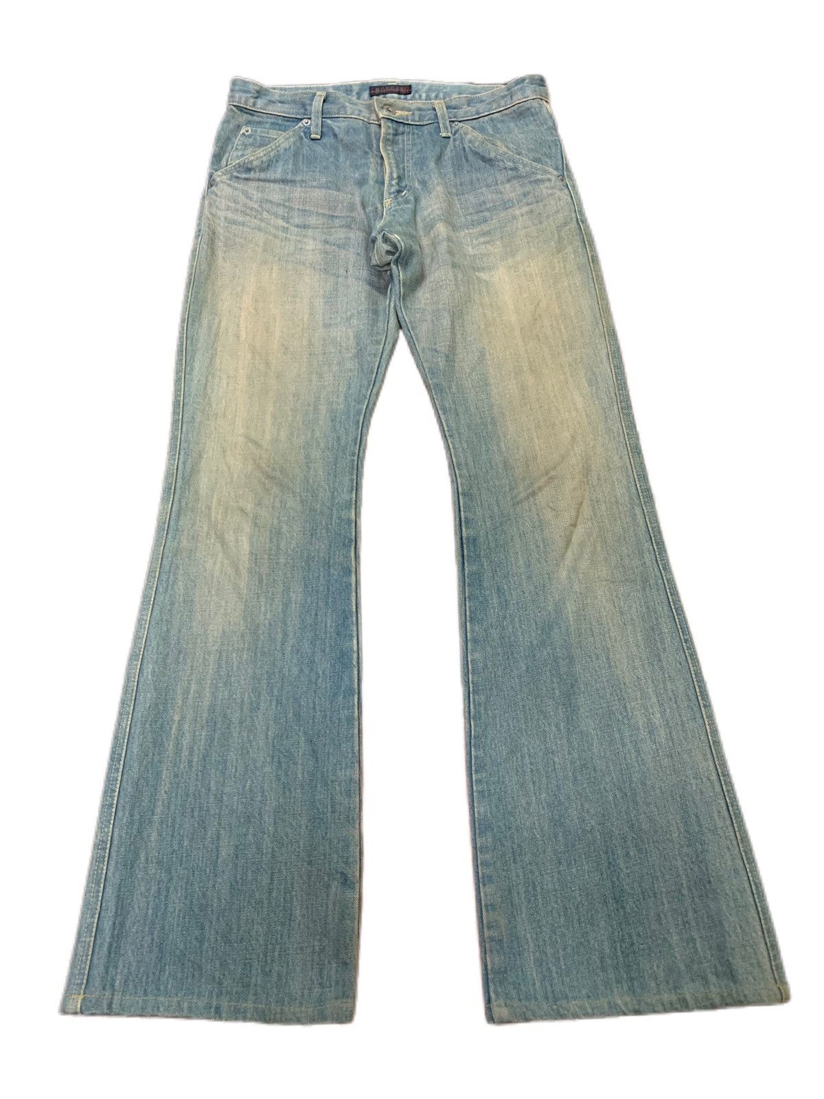 image of Archival Clothing x If Six Was Nine Rusty Mud Wash Morgan Homme Flare Jeans in Denim (Size 31)
