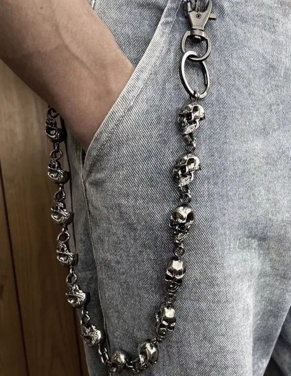 VIBE Retro Goth Skull Wallet Jeans Chain Size ONE SIZE - 7 Thumbnail