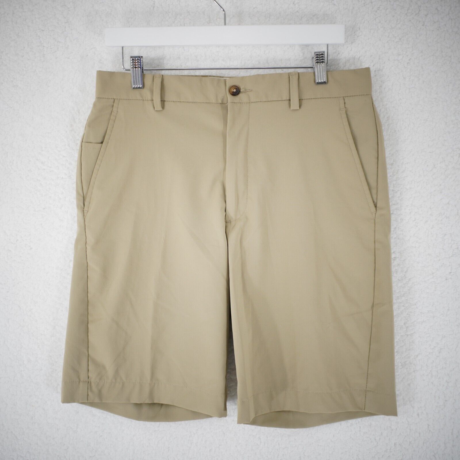 Greg Norman Greg Norman Tan Mid Rise Polyester Spandex Shorts 32 / 9.5" Size US 32 / EU 48 - 1 Thumbnail