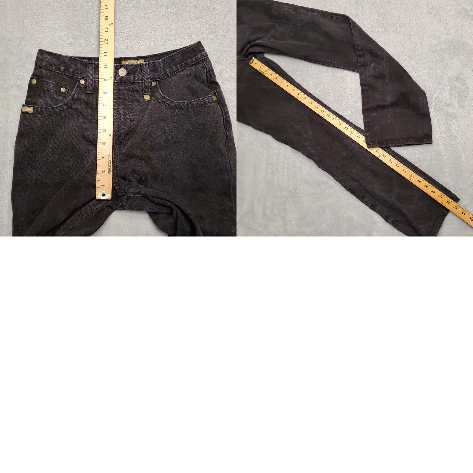 Vintage VINTAGE Rockies Jeans Womens 6 Long Black Denim Relaxed Fit Denim Natural Rise Jeans 5-Pocket Cowboy Outdoor Womens Size 30" / US 8 / IT 44 - 10 Thumbnail