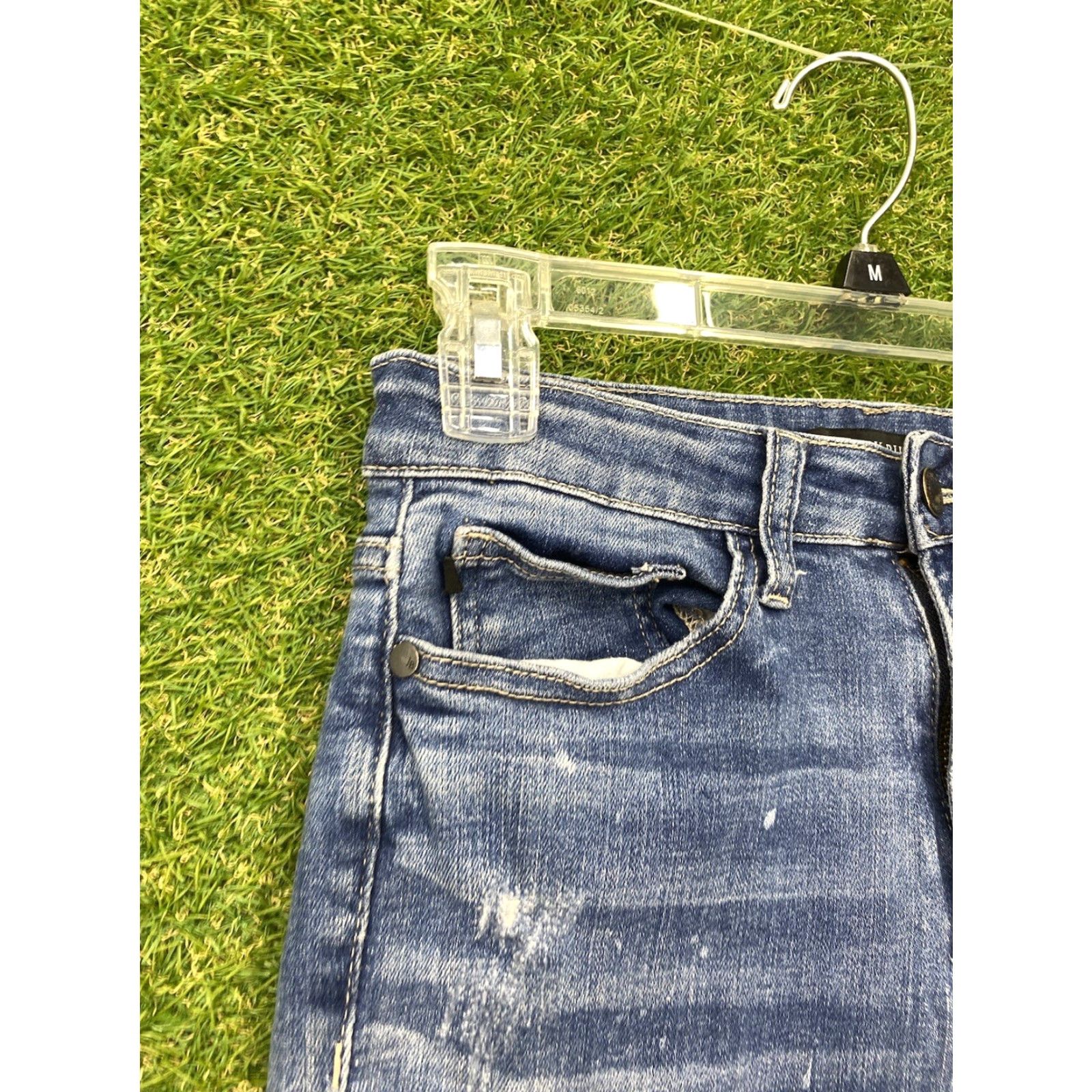 Vintage Judy Blue Jeans Womens Skinny 26x27 Mid Rise Medium Wash Distressed Stretch 26 Jeans Womens Size 26" / US 2 / IT 38 - 4 Thumbnail