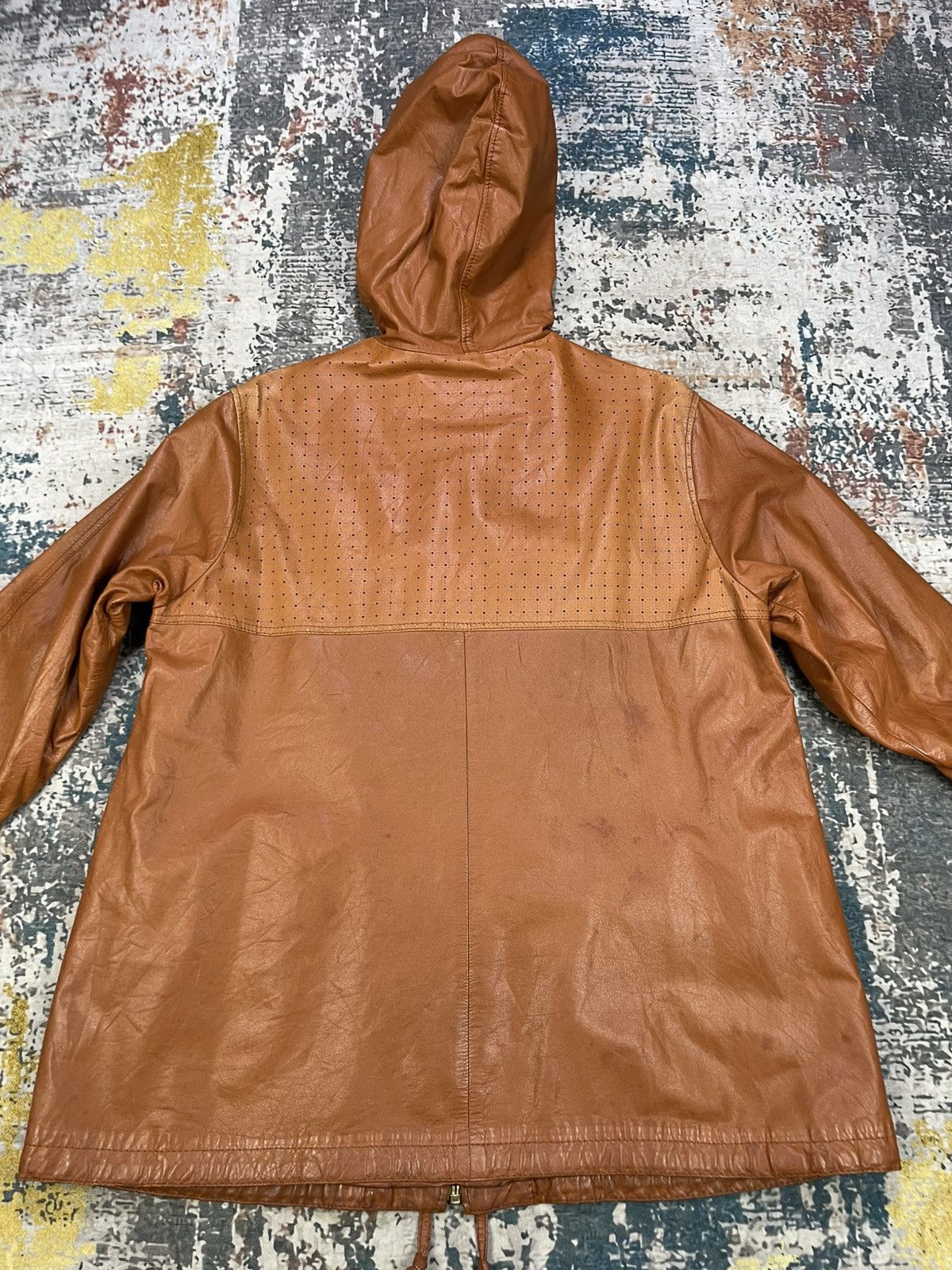 Genuine Leather Vtg Soft Cowhide Hooded Mantel Jackets Size US L / EU 52-54 / 3 - 2 Thumbnail
