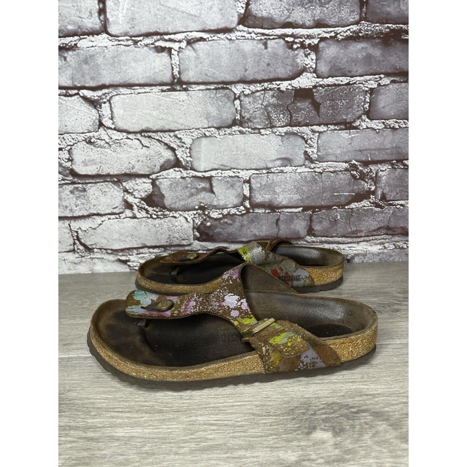 Birkenstock Birkenstock Gizeh Paint Splatter Multicolor Thong Sandals Wo Size US 8 / IT 38 - 16 Thumbnail