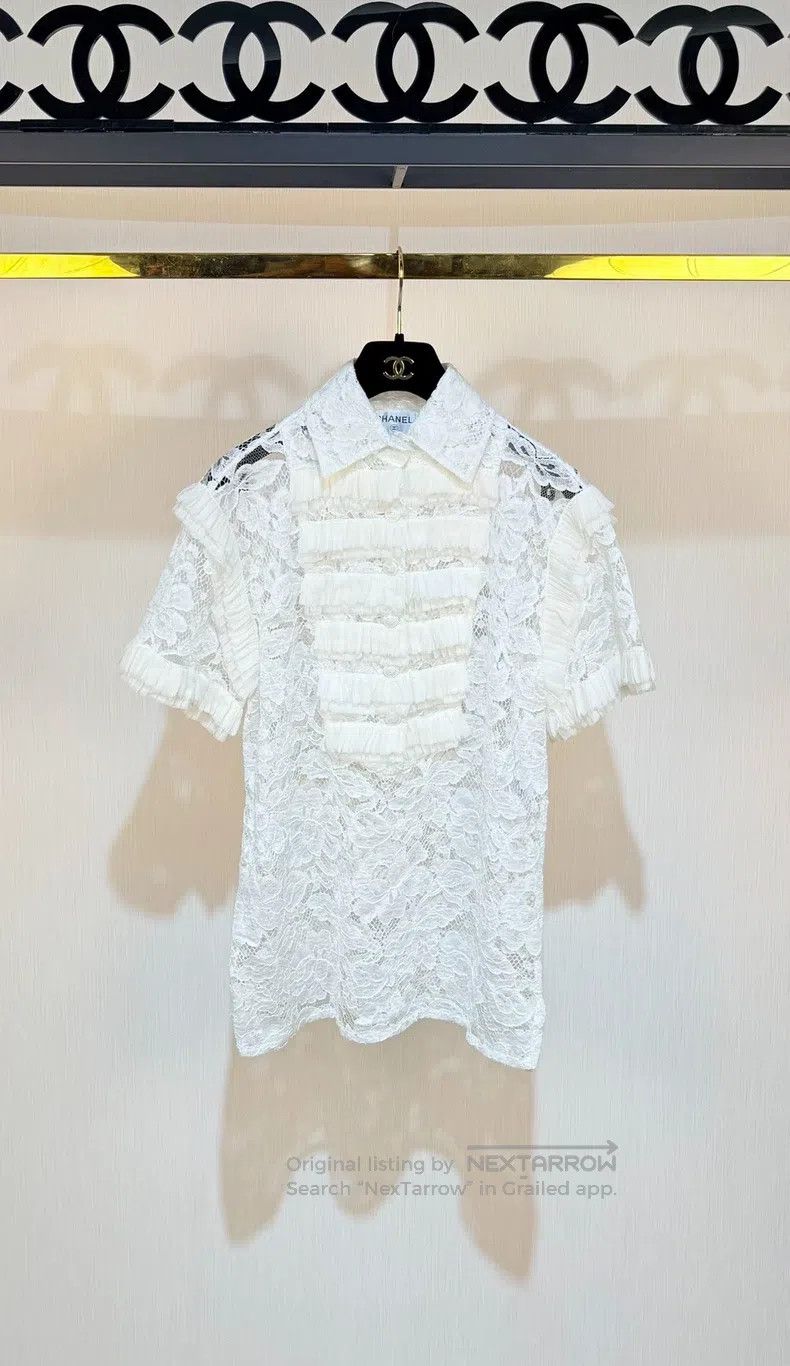 Chanel Chanel Cream Cake Lace Short Sleeve Size XXS / US 00 / IT 34 - 1 Thumbnail