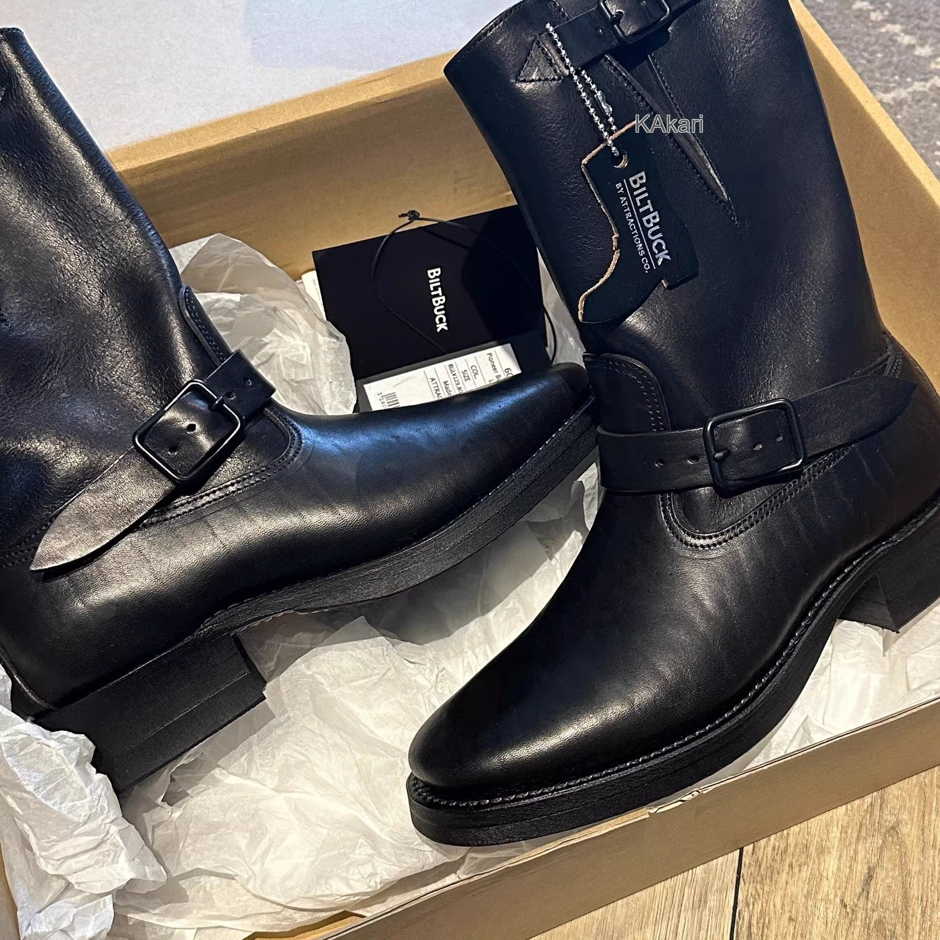 ATTRACTIONS The Pioneer Horsehide Engineer Boots Size US 6.5 / EU 39-40 - 2 Thumbnail