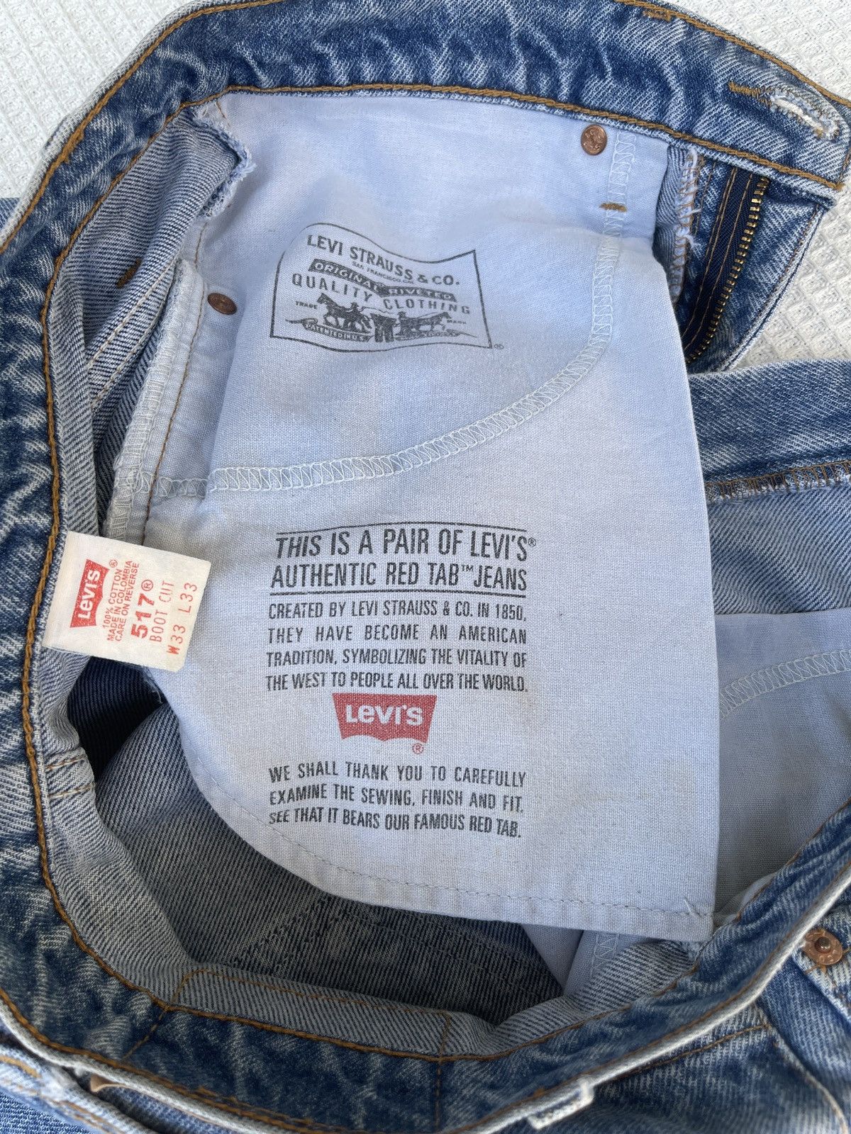 Levi's Rare🔥Vtg 90s Levis 517 Boot Cut Light Wash Jeans Size US 33 - 10 Thumbnail