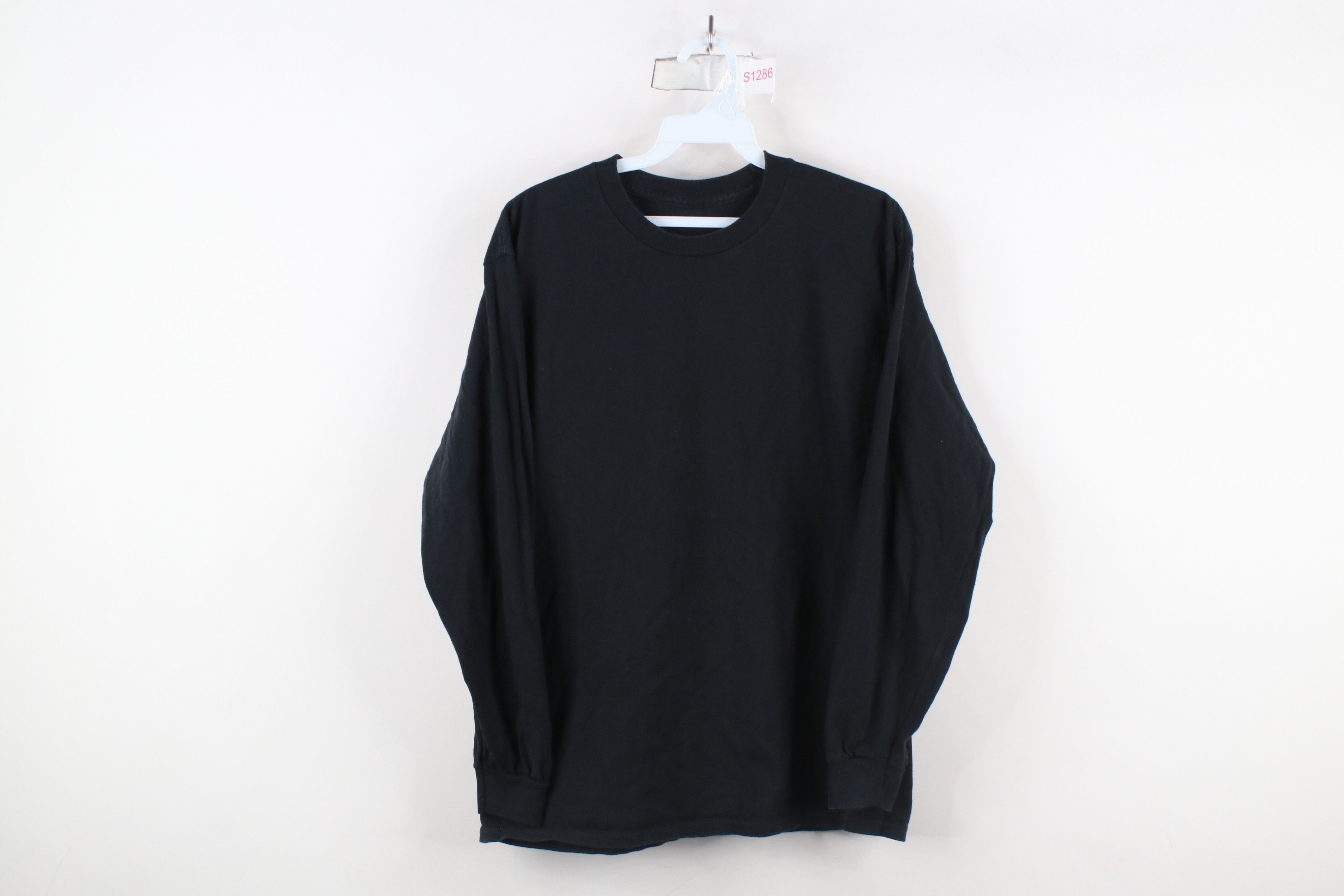 Vintage Vintage 90s Streetwear Long Sleeve T-Shirt Black Cotton Size US M / EU 48-50 / 2 - 1 Thumbnail