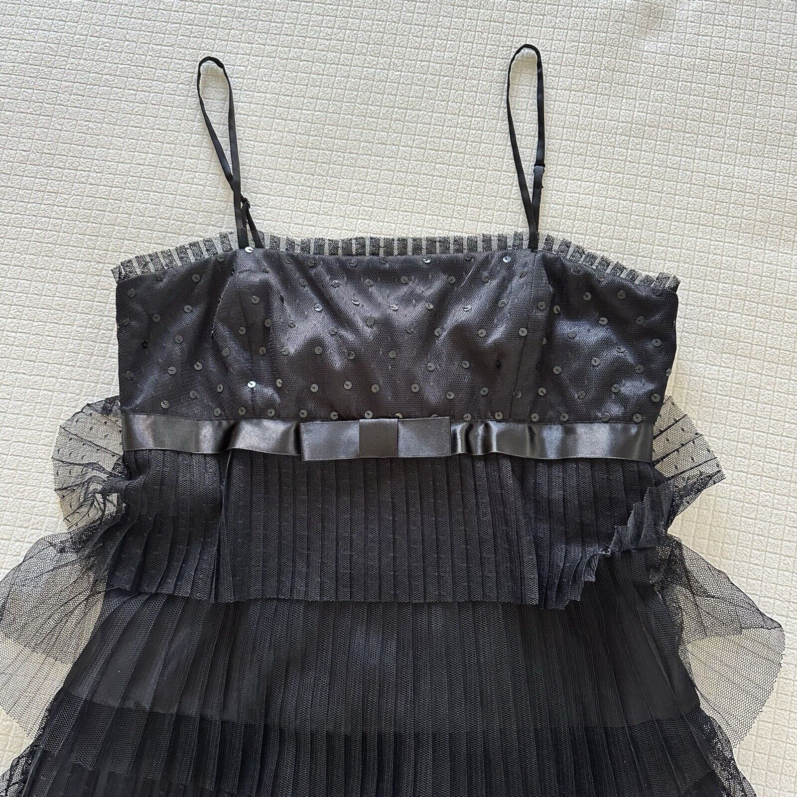 Forever 21 Forever 21 Y2K Mesh Sequin Tiered Cocktail Dress Black US S Size S / US 4 / IT 40 - 16 Thumbnail