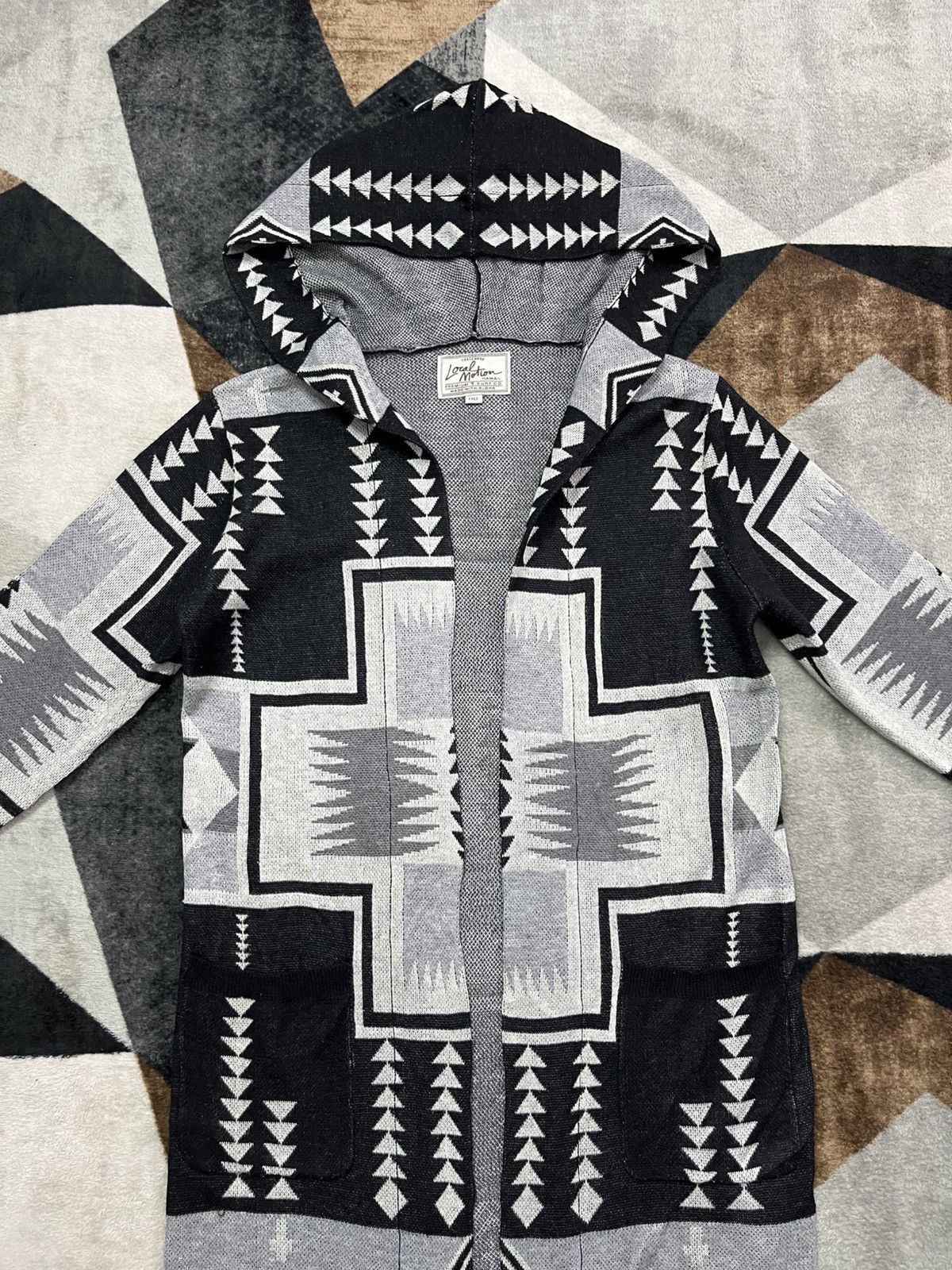 Native Vintage Local Motion Navajo Aztec Alpaca Wool Parka Hoodie Size US L / EU 52-54 / 3 - 5 Thumbnail
