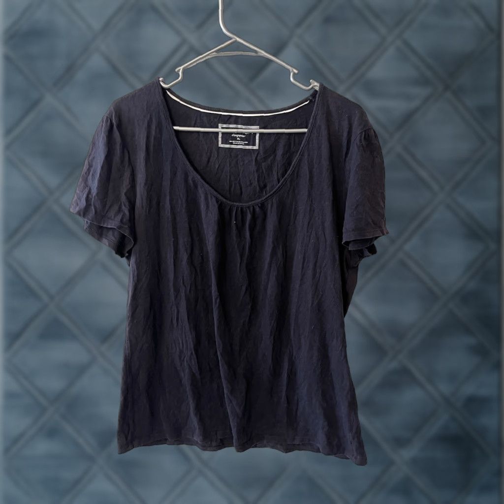 Nautica NAUTICA T-Shirt Women's XL Navy Short Sleeve Scoop Neck 100% Cotton Pullover Size XL / US 12-14 / IT 48-50 - 1 Thumbnail